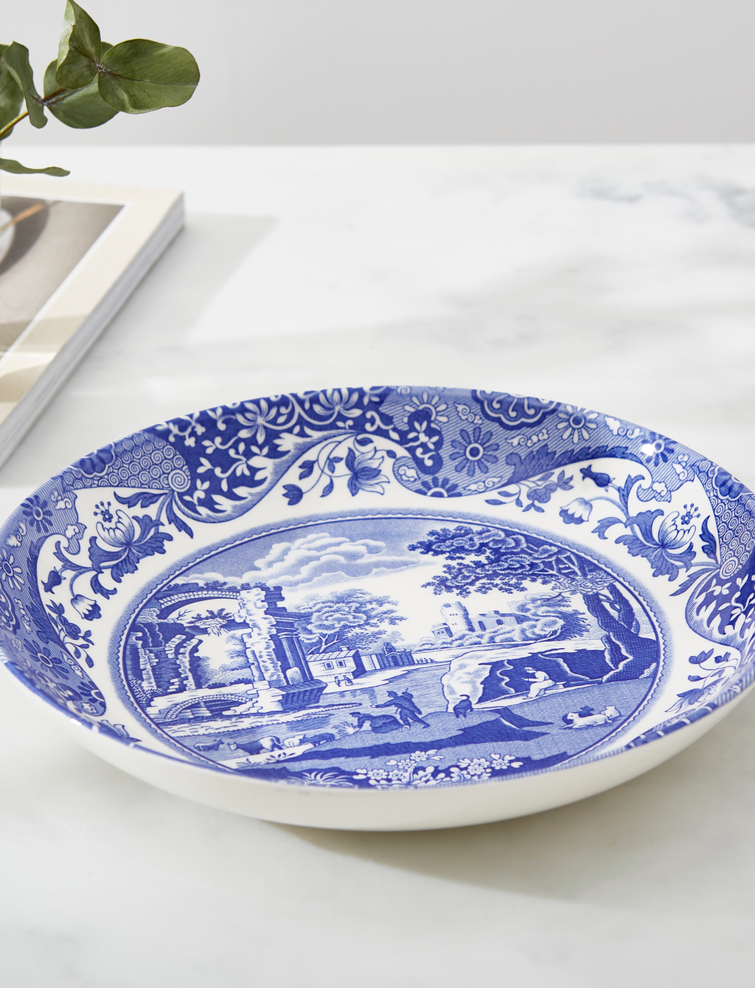 Spode Blue Italian Pasta Bowl 4-Pack, Ø 23 cm, Blue, Tallerkener > Pastatallerkener, Unisex