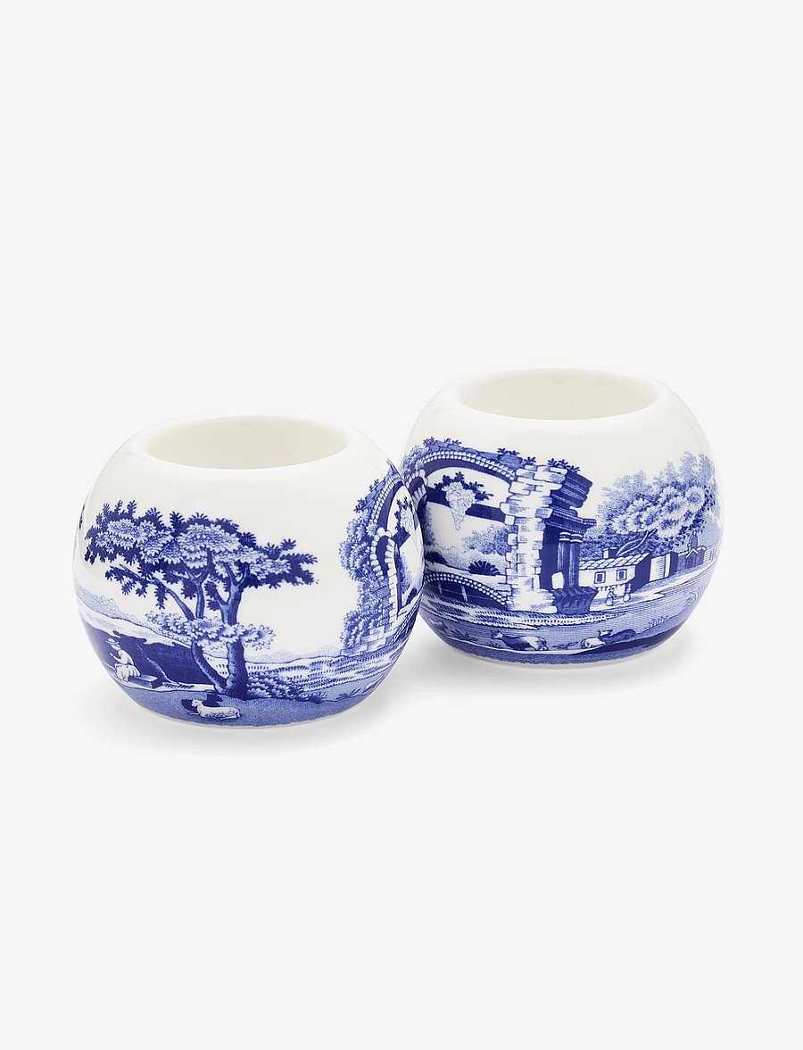 Spode - Blue Italian Tealight Holders - Set of 2 - teeküünlahoidjad - blue / white - 1