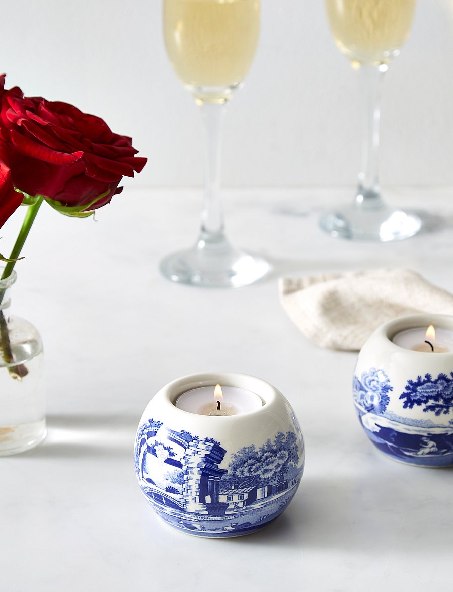 Spode - Blue Italian Tealight Holders - Set of 2 - teeküünlahoidjad - blue / white - 0
