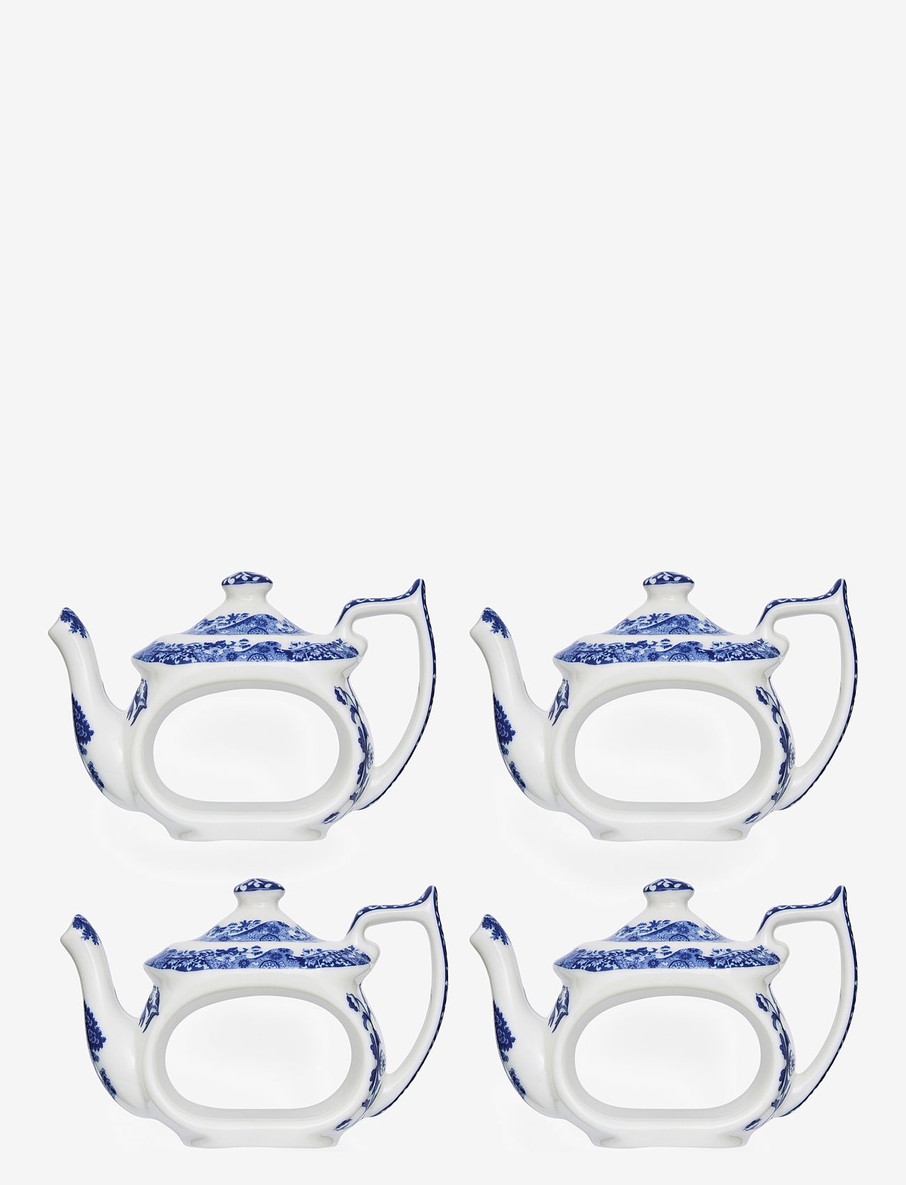 Spode - Blue Italian Teapot Napkin Rings - Set of 4 - Įsigykite pagal kainą - blue / white - 0