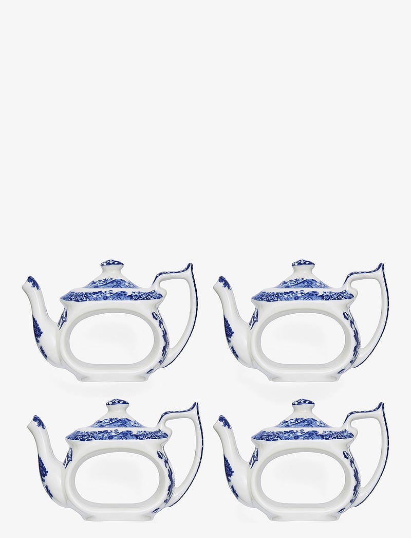 Spode - Blue Italian Teapot Napkin Rings - Set of 4 - nach preis einkaufen - blue / white - 0