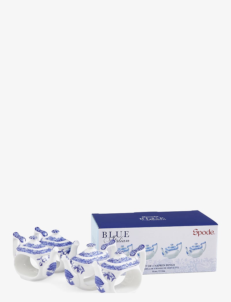 Spode - Blue Italian Teapot Napkin Rings - Set of 4 - nach preis einkaufen - blue / white - 2