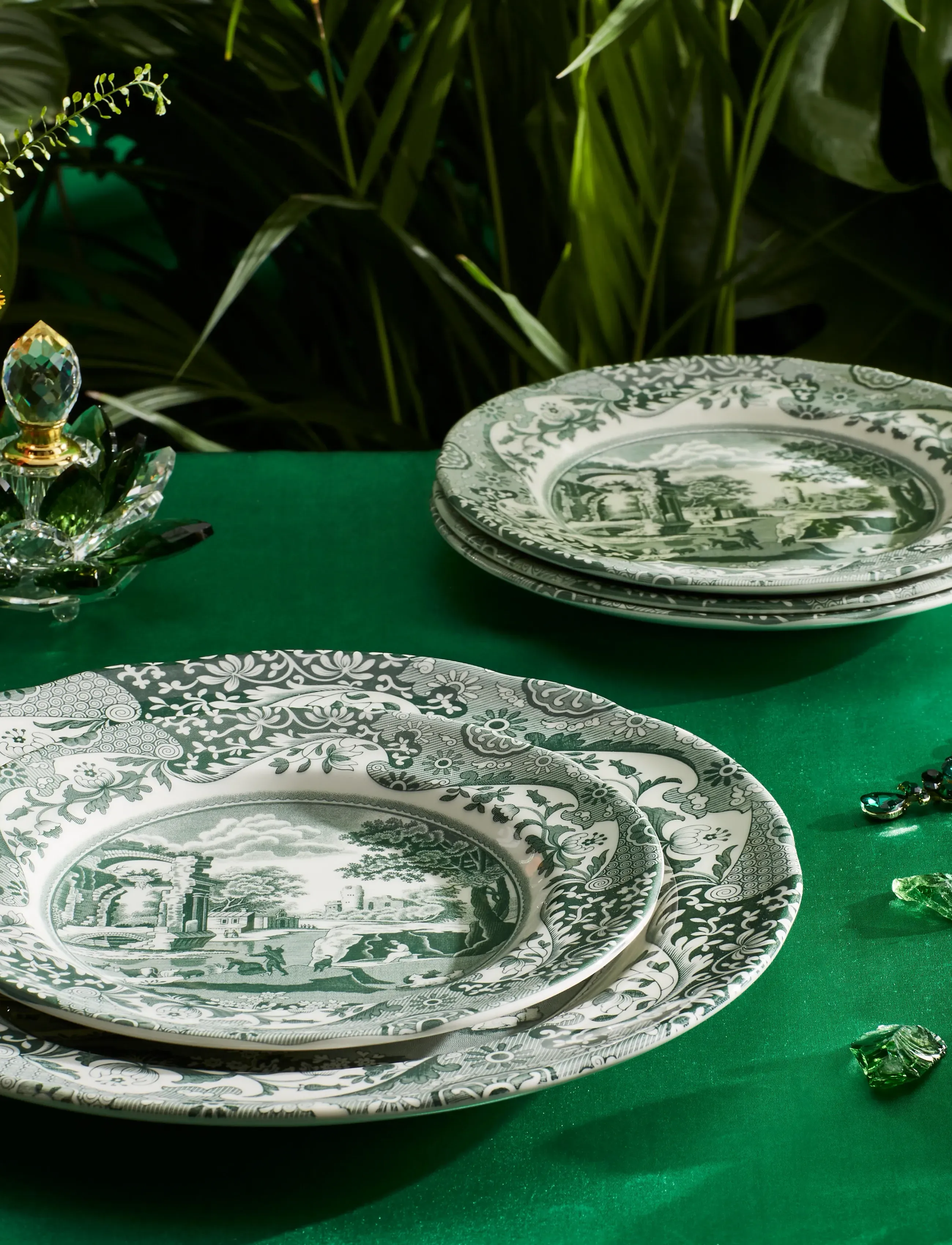 Spode Heritage Green Italian Plate 4-Pack, 27 cm, Green, Tallerkener > Middagstallerkener, Unisex
