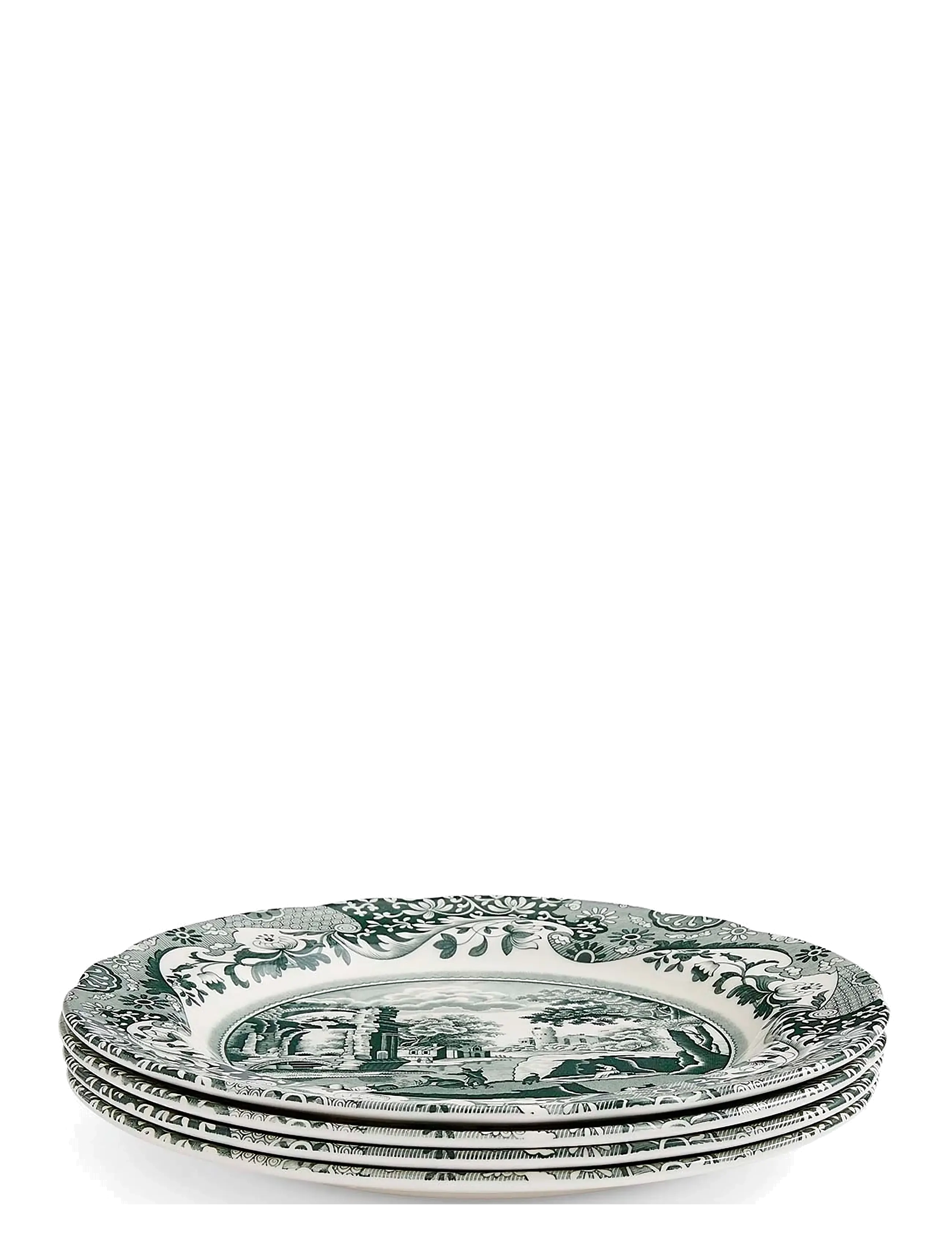 Spode - Heritage Green Italian Plate 4-pack - small plates - green / white - 3