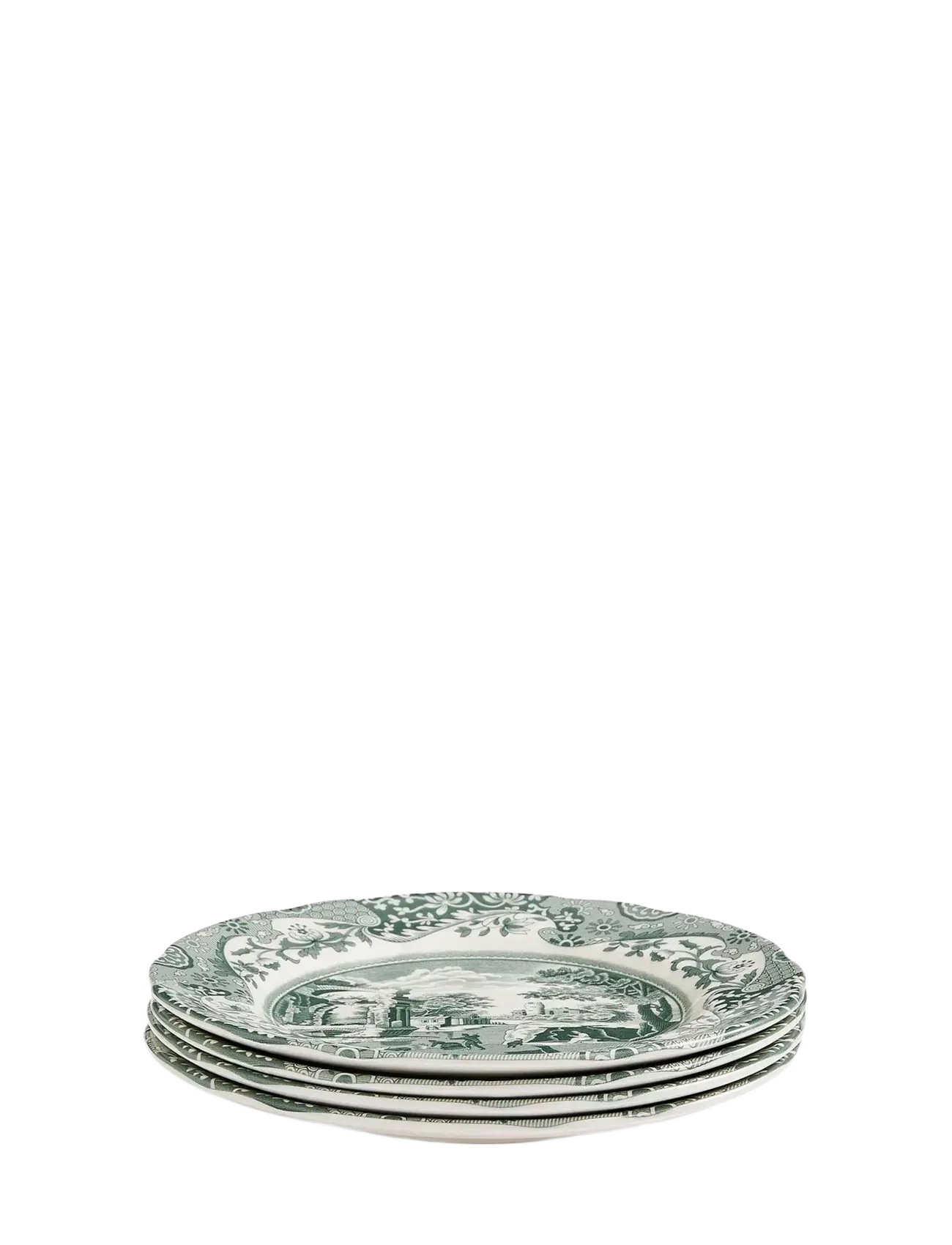 Spode - Heritage Green Italian  Plate 4-pack - small plates - green / white - 2