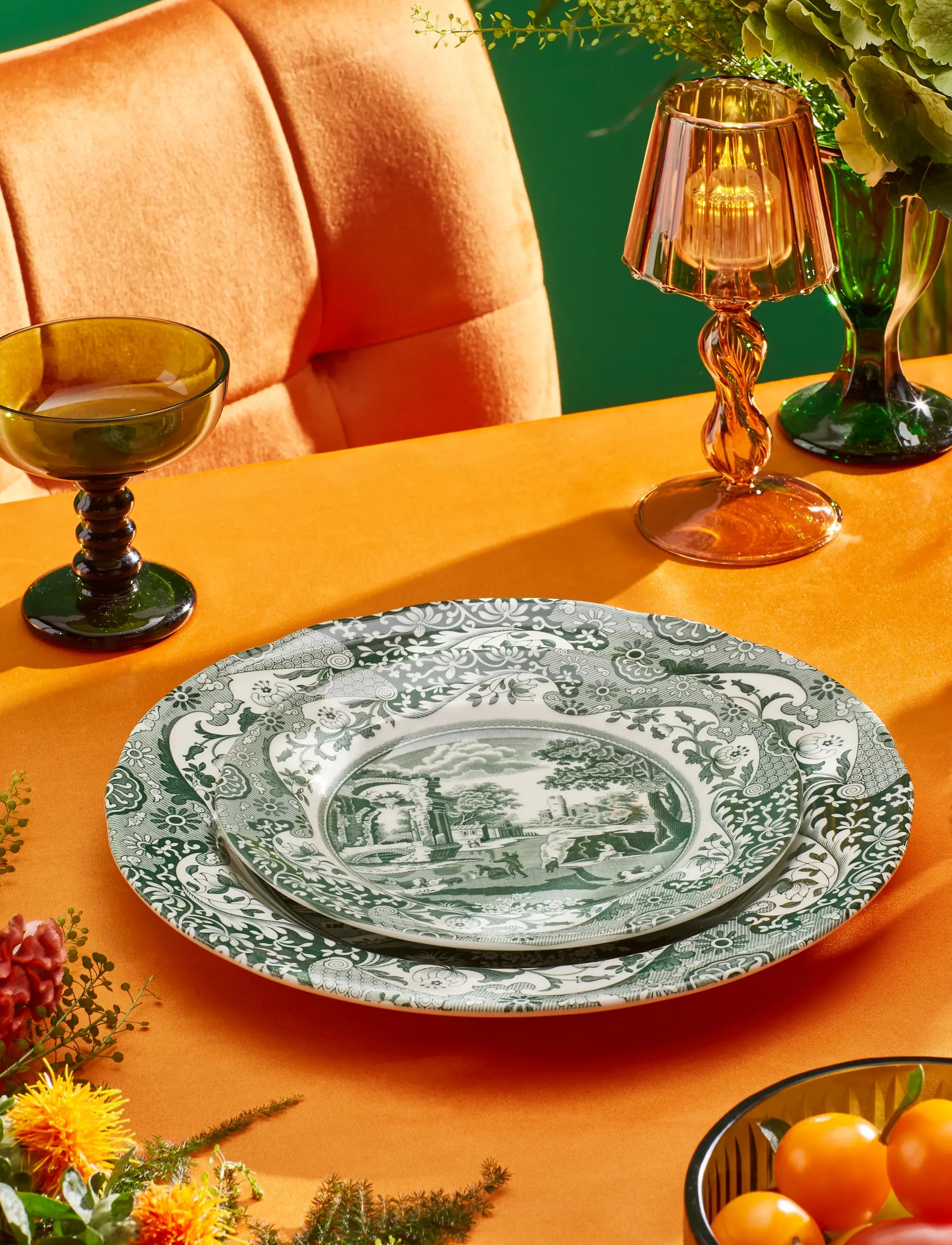 Spode Heritage Green Italian Plate 4-Pack, 20 cm, Plates, Grün - Dinner Homeware