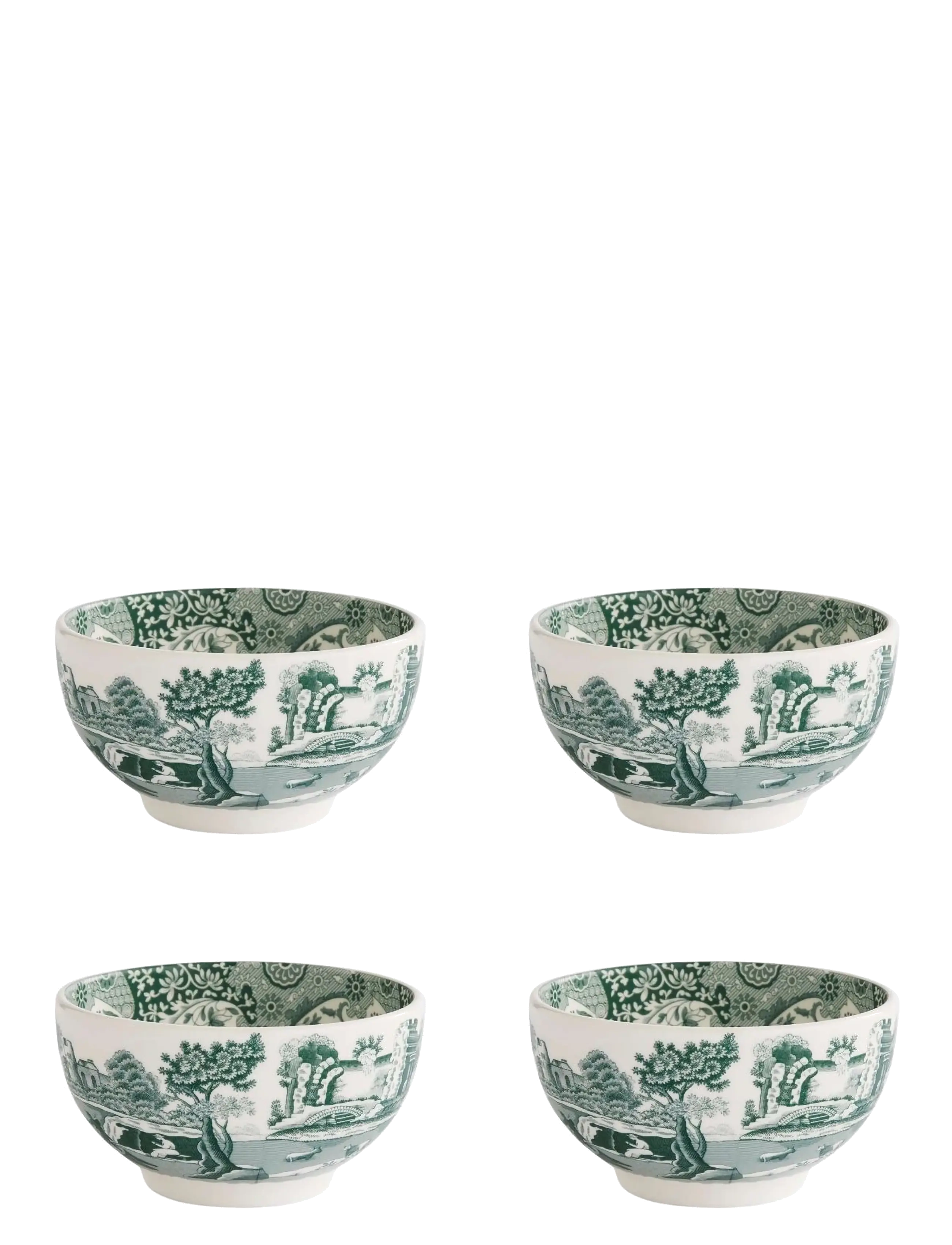 Spode Heritage Green Italian Dip Bowl 4-pack - Borðbúnaður - GREEN / WHITE / green