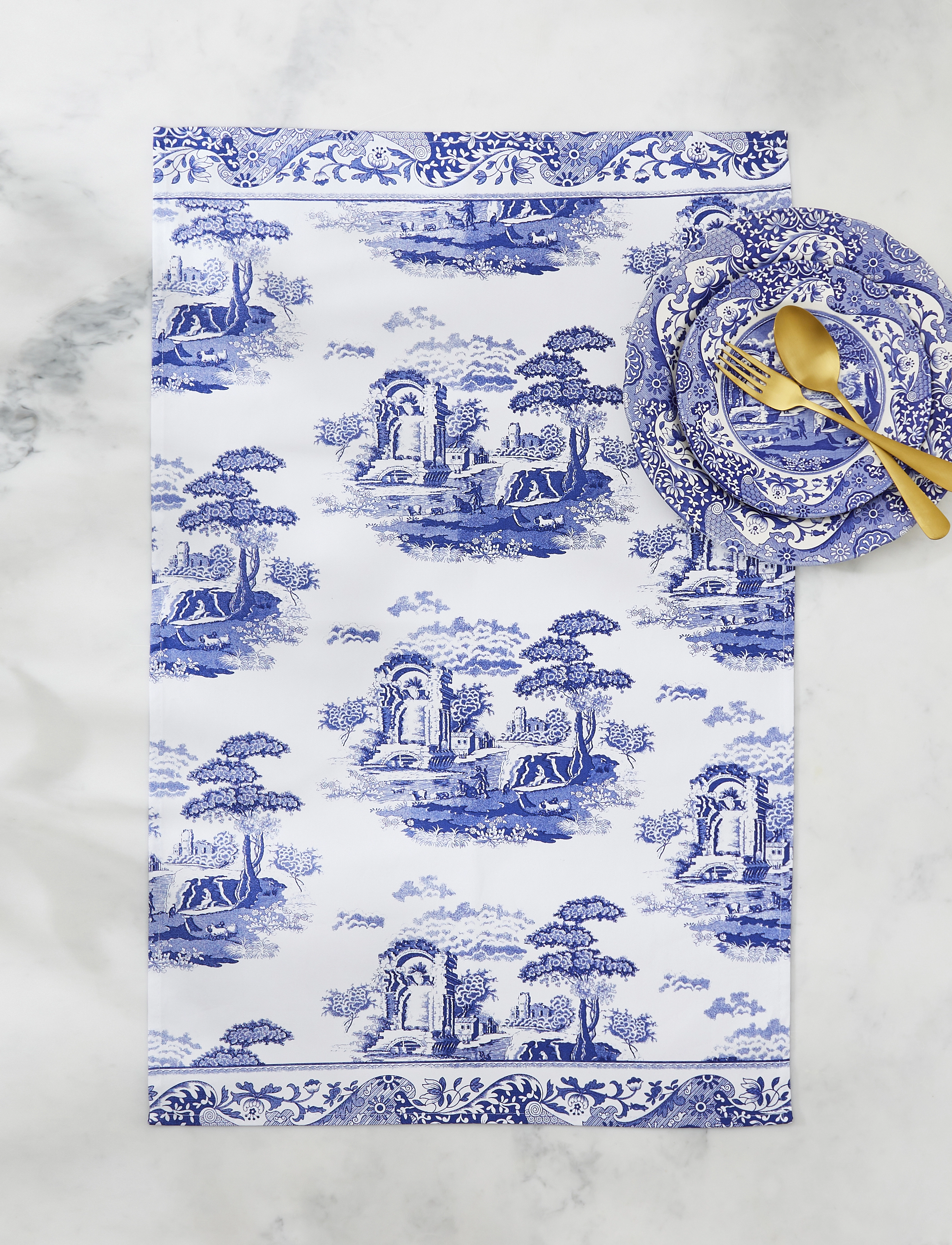 Spode Blue Italian Tea Towel, 74X45 cm, Blue, Køkkentekstiler > Køkkenhåndklæder, Unisex