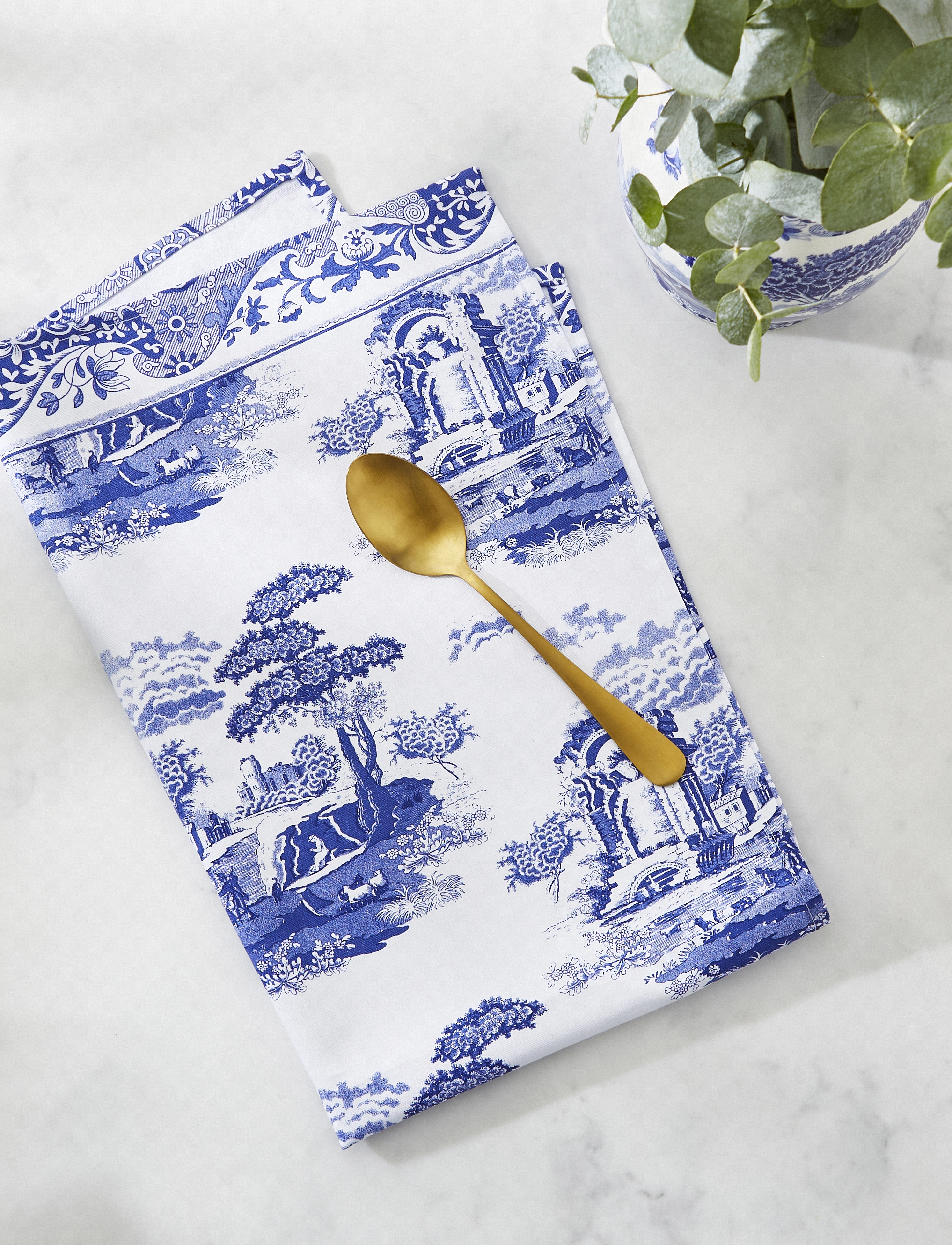 Spode - Blue Italian Tea Towel - mažiausios kainos - blue / white - 4