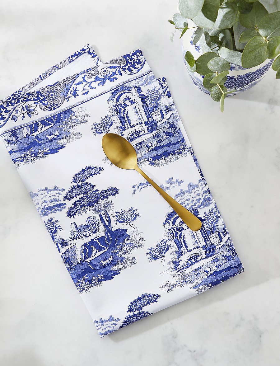 Spode - Blue Italian Tea Towel - madalaimad hinnad - blue / white - 4