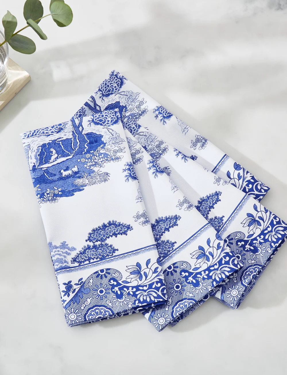 Spode - Blue Italian Napkins - Set of 4 - tygservetter - blue / white - 3