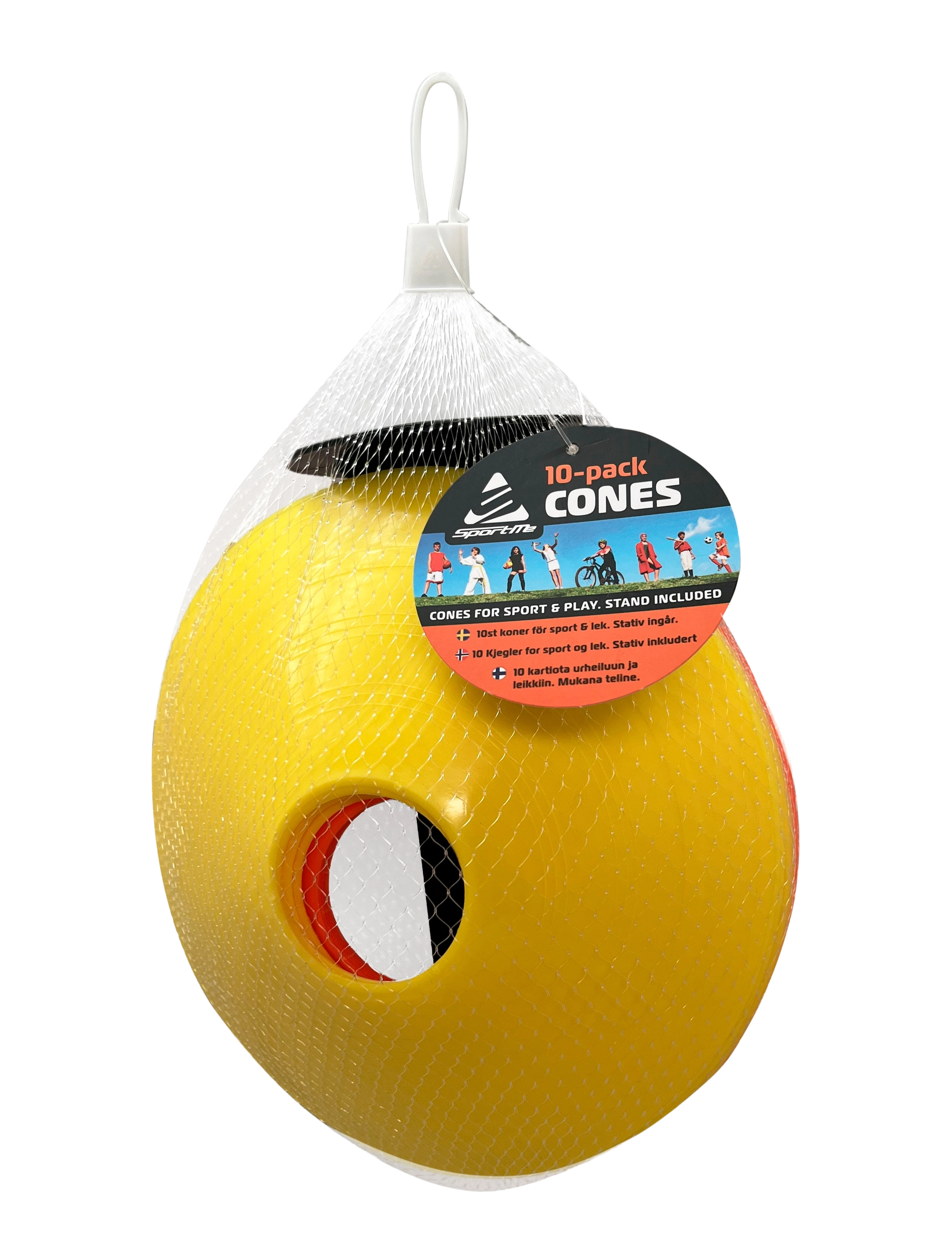 SportMe Cones 10-P Set, Orange/Yellow, One Size, Multi/patterned, Outdoor Legetøj > Outdoor Games, Børn