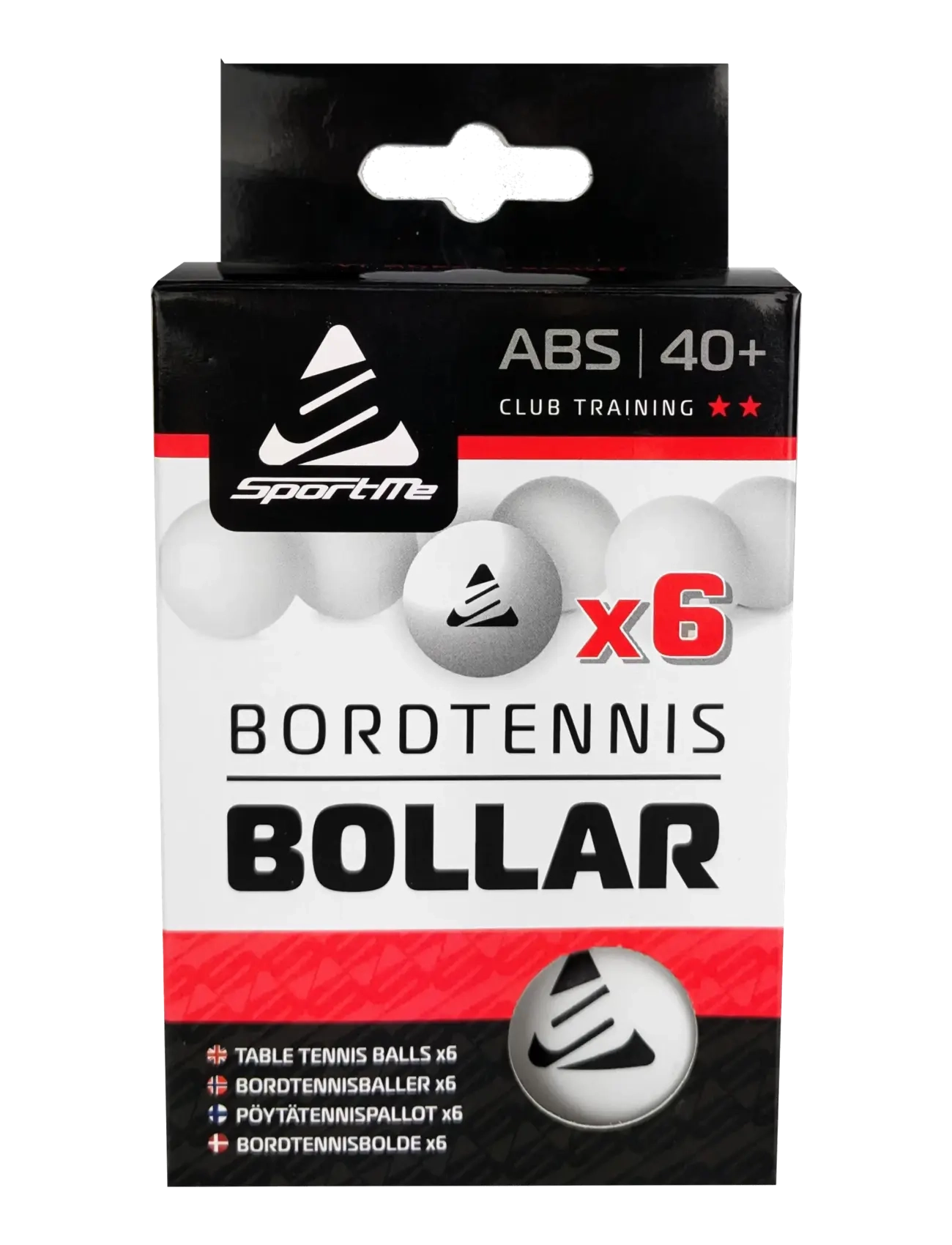 SportMe Table Tennis Balls 6P, White, Active Spil, Hvid, Str: ONE SIZE