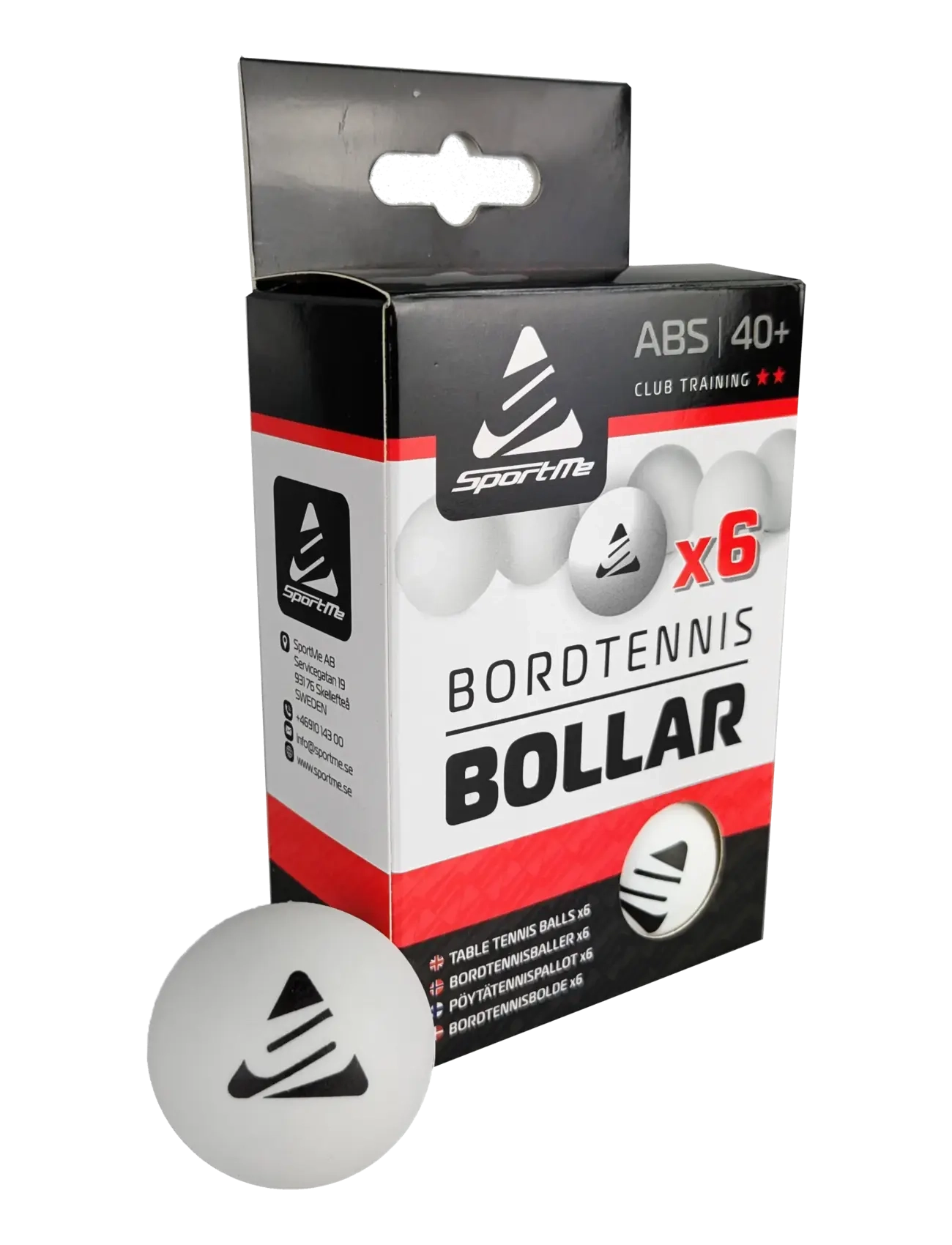 SportMe - SportMe Table Tennis Balls 6p, White - aktive spil - white - 1