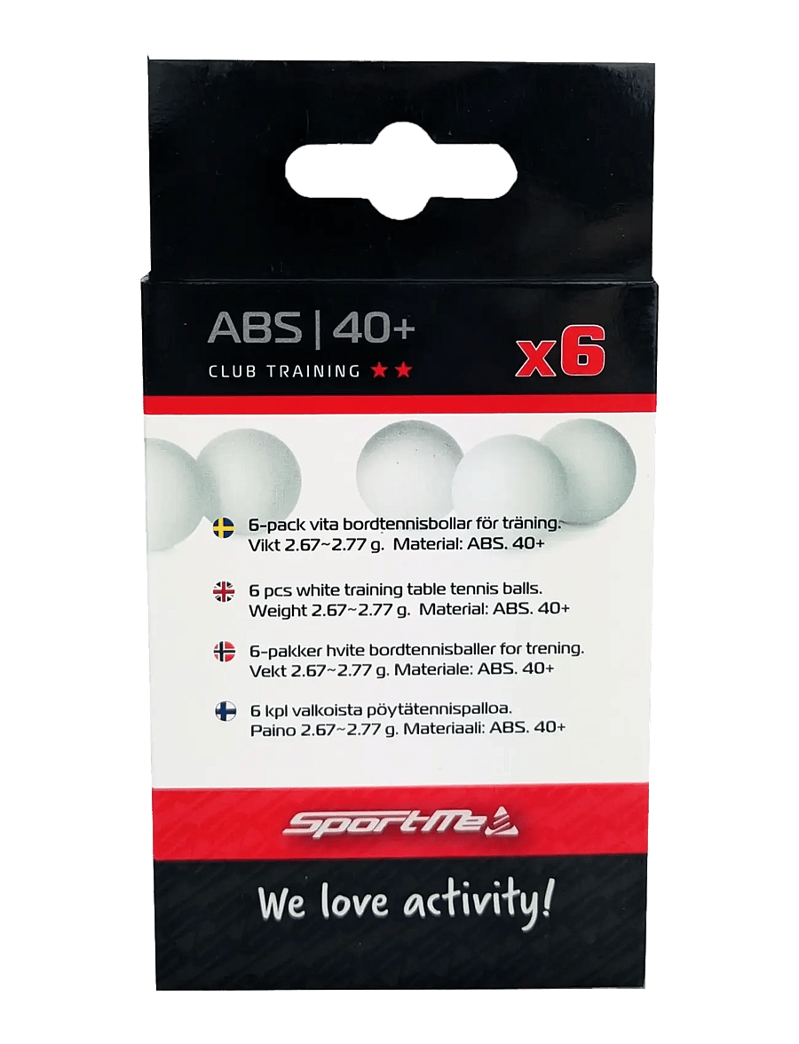 SportMe - SportMe Table Tennis Balls 6p, White - aktive spil - white - 2