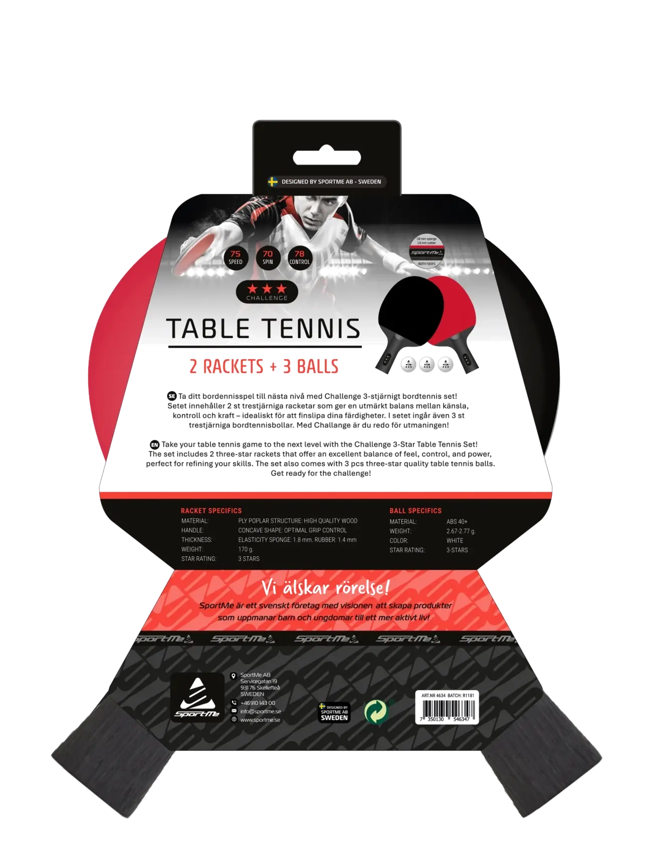 SportMe - SportMe Table Tennis set Challenge 3 stars - aktiva spel - multi - 2