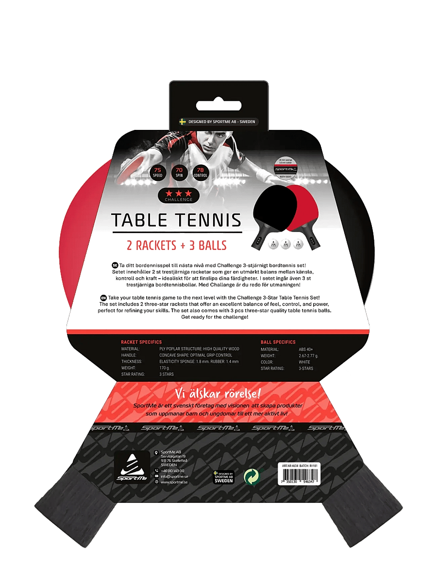 SportMe - SportMe Table Tennis set Challenge 3 stars - aktive spil - multi - 2