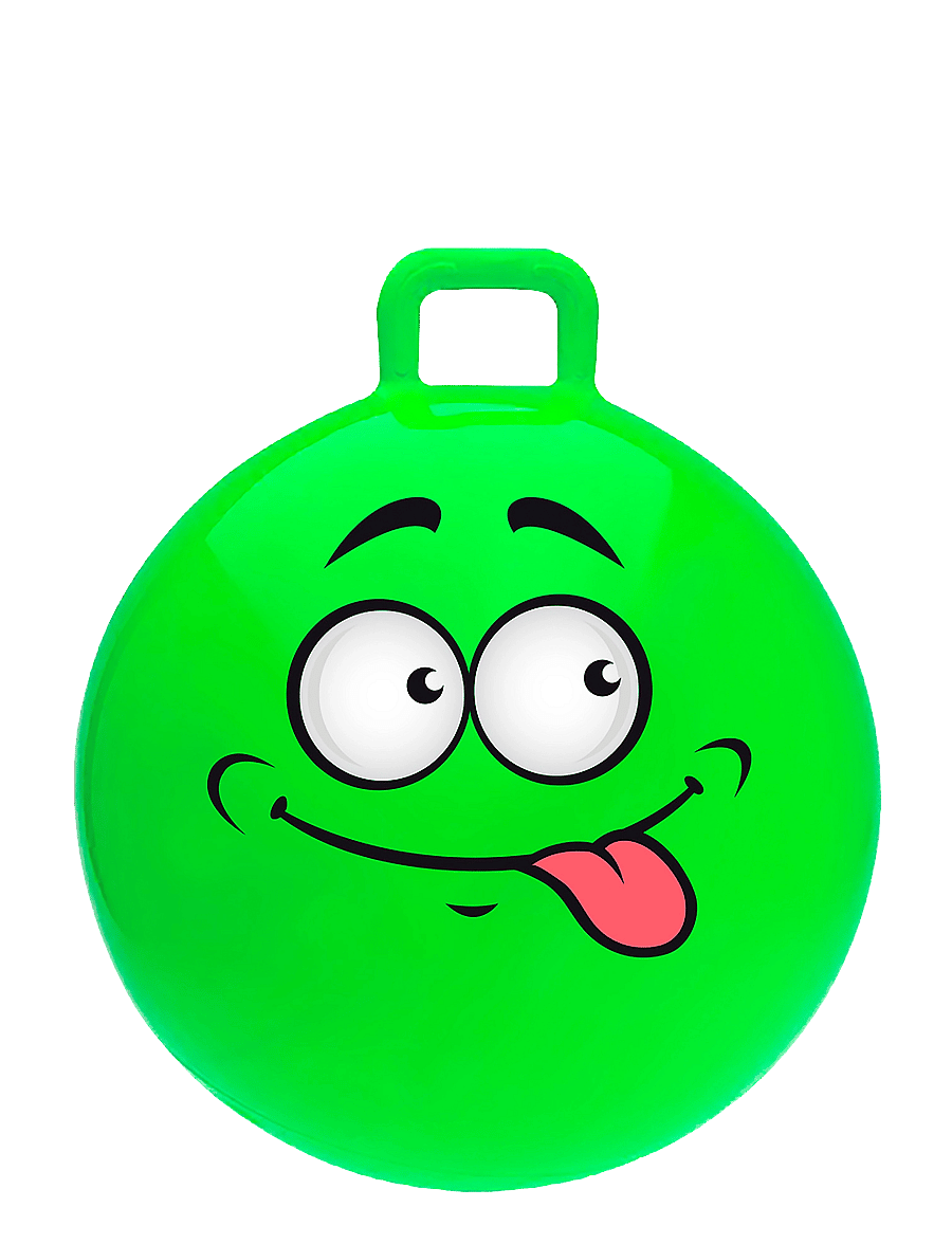 SportMe - Skippyball Funny Face, 55cm Green - hoppedyr - green - 0