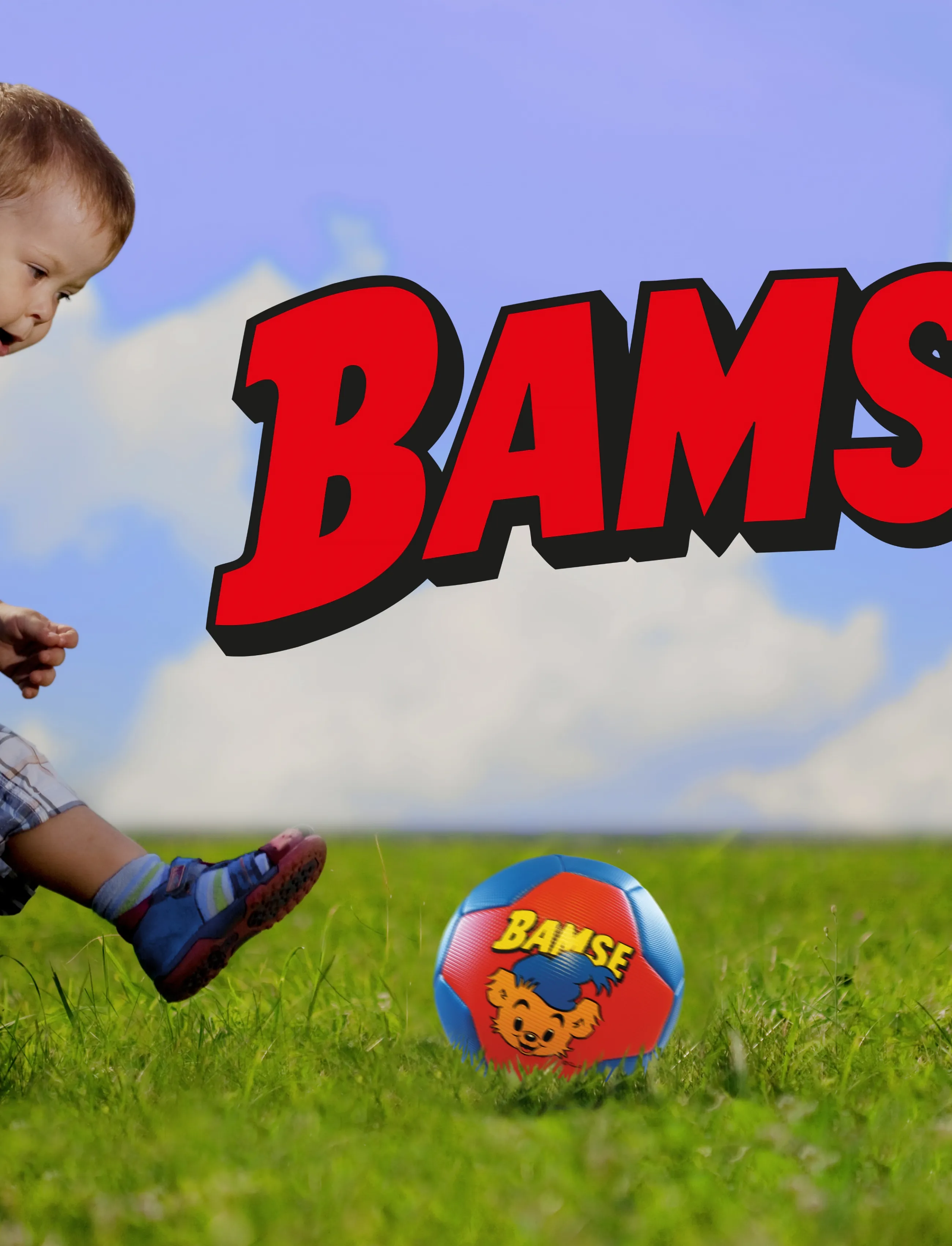 SportMe Bamse Soccerball Size 3, Blue Red, Børn, Outdoor Spil & Sport, Rød, Str: ONE SIZE