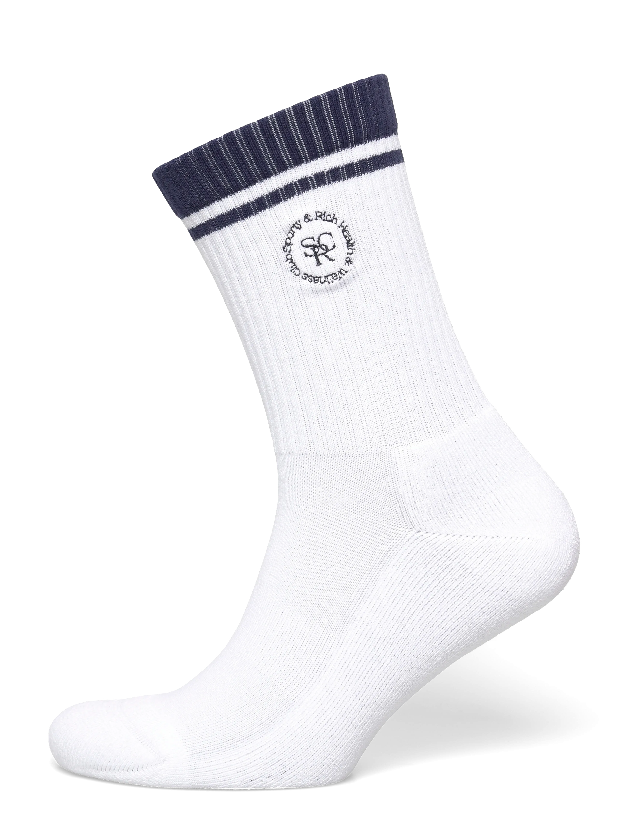 Sporty & Rich SRHWC Socks - Sporty & Rich - WHITE/DARK NAVY / white