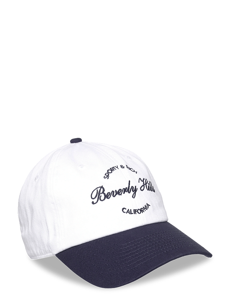 Sporty & Rich - Beverly Script Hat - mütsid ja nokkmütsid - white/dark navy - 0