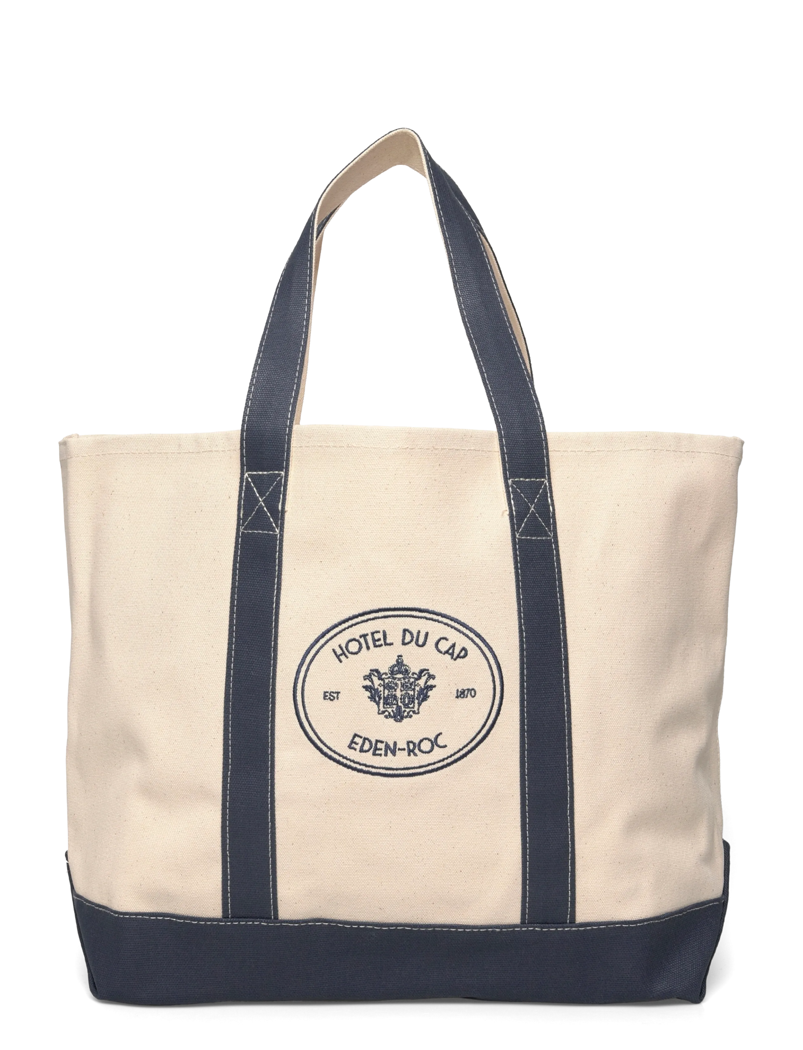 Sporty & Rich Eden Crest Two Tone Tote - Sacs - NATURAL / cream