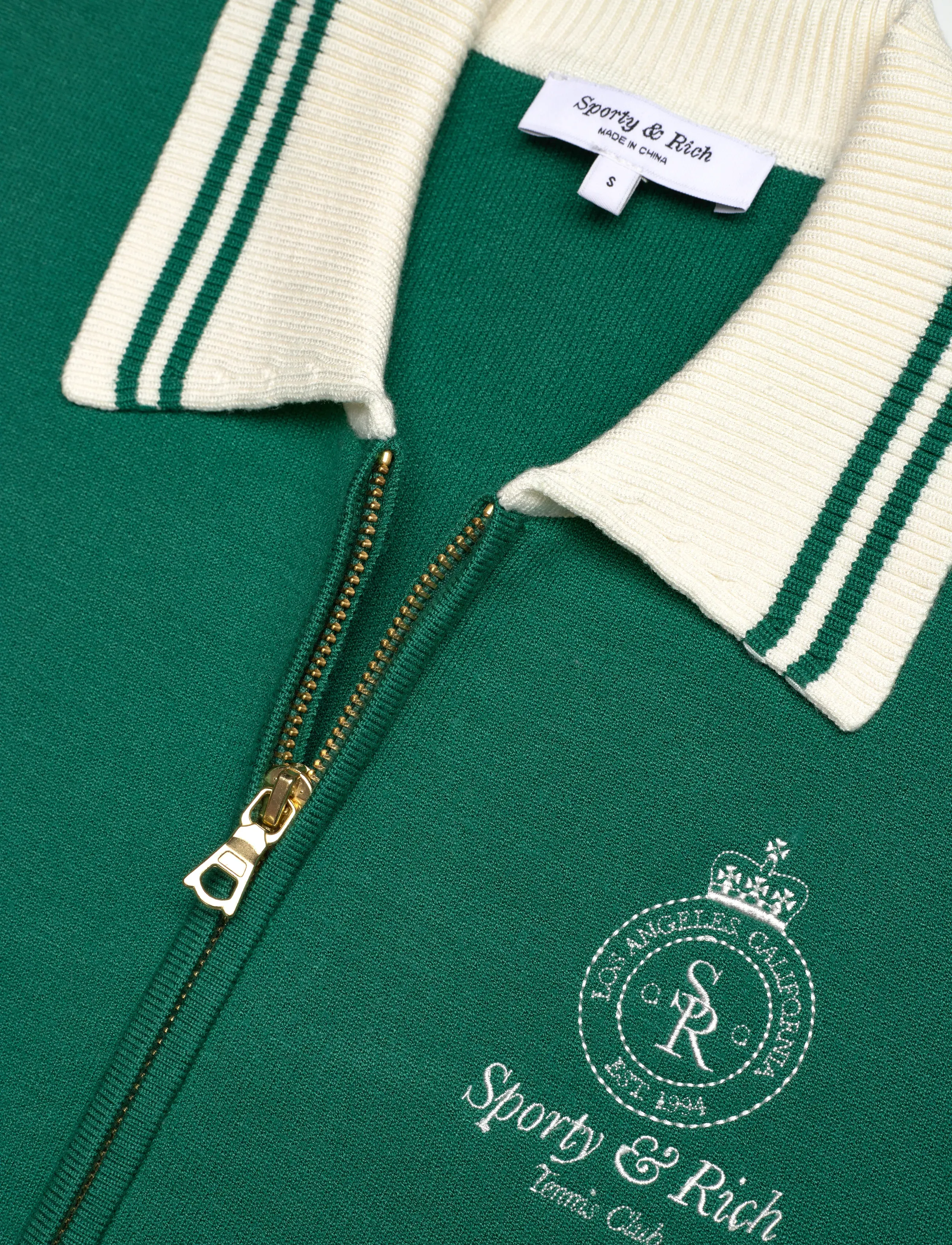 Sporty & Rich - Crown Tennis Zipped Cardigan - forårsjakker - alpine - 2