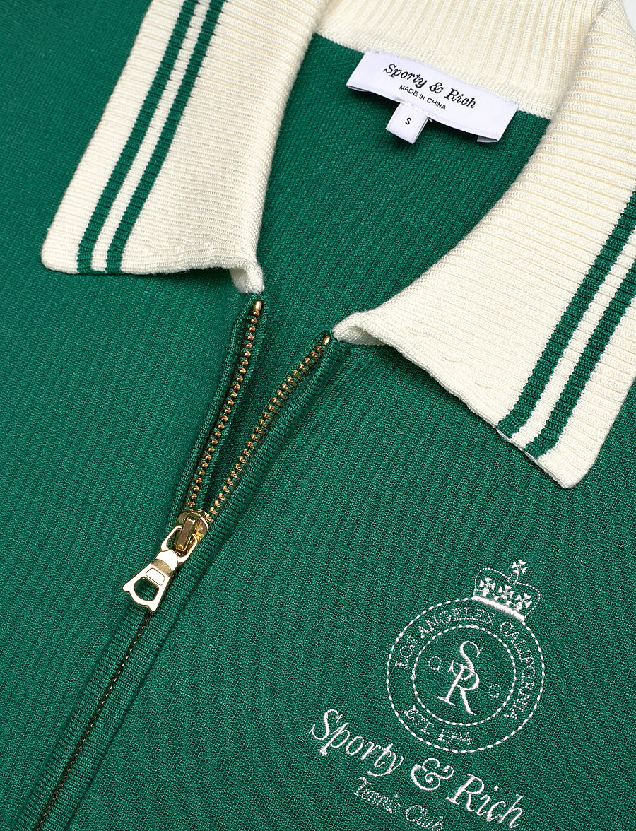 Sporty & Rich - Crown Tennis Zipped Cardigan - light jackets - alpine - 2
