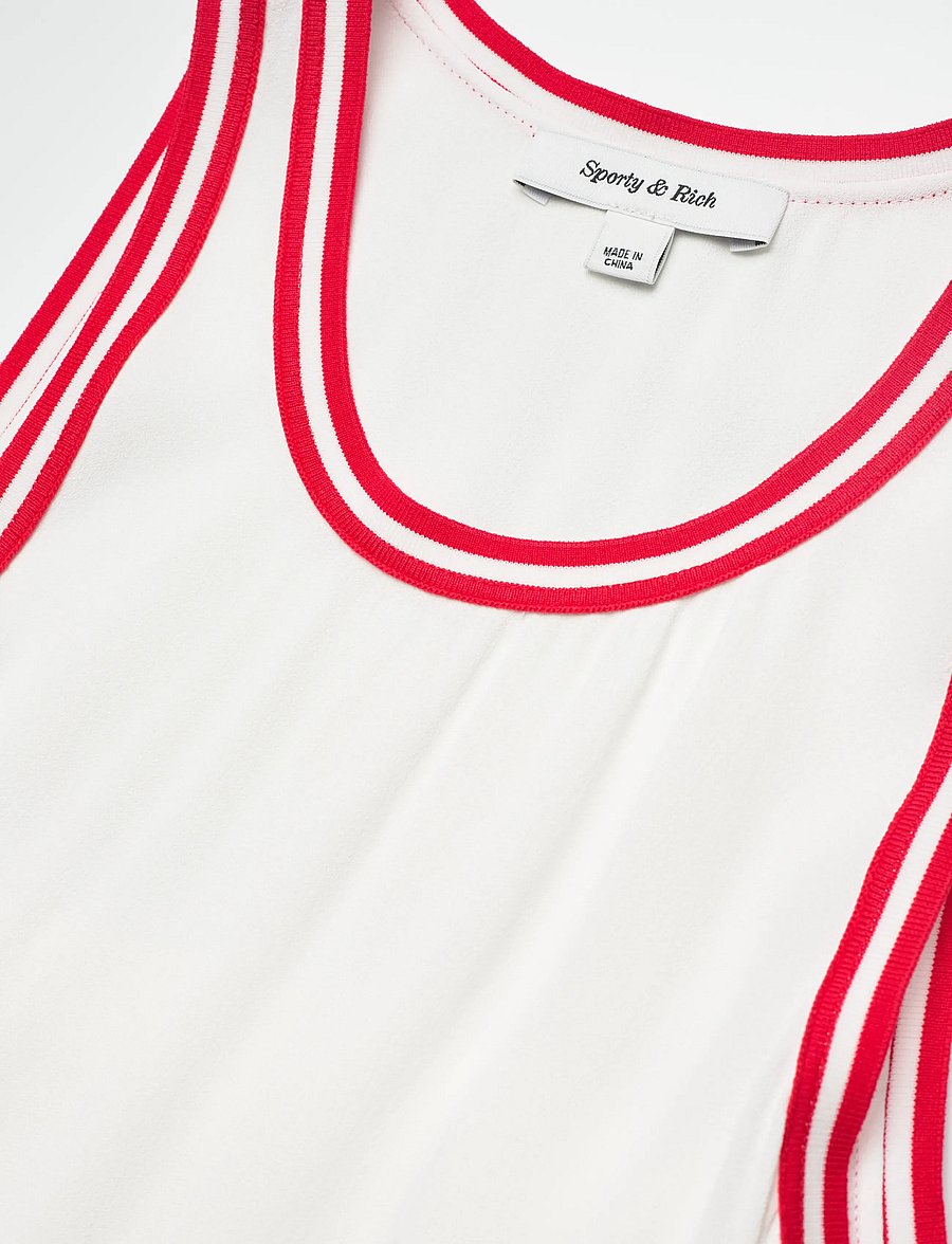 Sporty & Rich - SRC Phoebe Dress White/Bright Red - kjoler & nederdele - white - 2