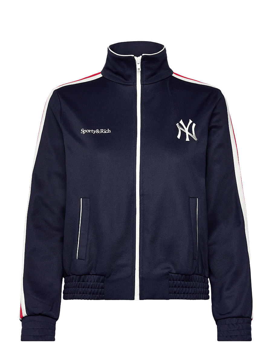 Sporty & Rich - Yankees Serif Track Jacket - sweatshirts & hoodies - dark navy/white/fire red - 0