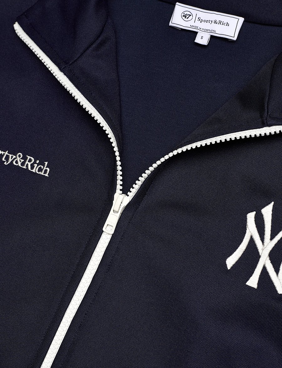 Sporty & Rich - Yankees Serif Track Jacket - sweatshirts & hoodies - dark navy/white/fire red - 4