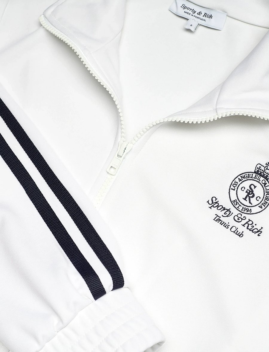 Sporty & Rich - Crown Tennis Elio Track Jacket - virsjakas - white - 4