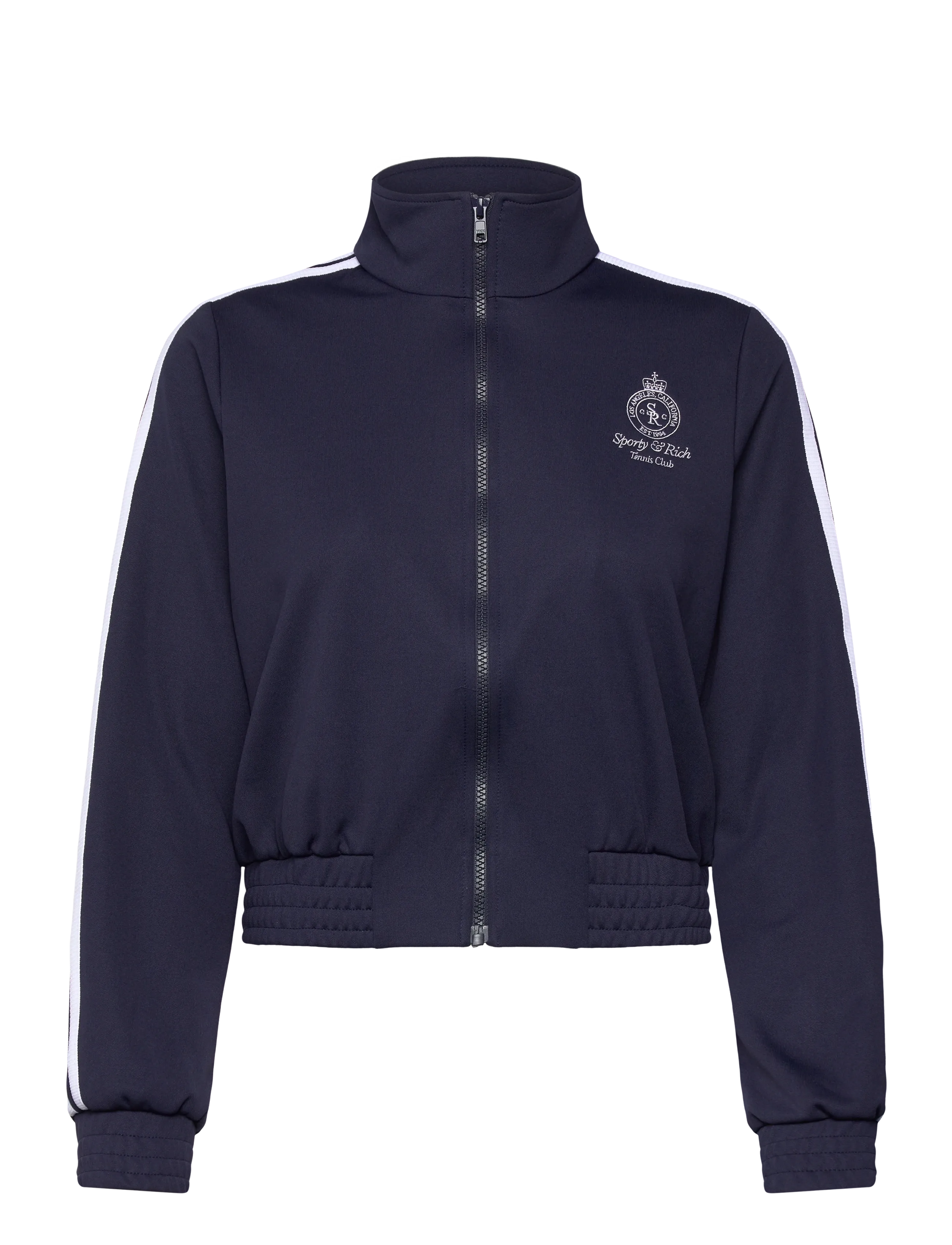 SPORTY & RICH Crown Tennis Elio Track Jacke Navy - XS - Damen