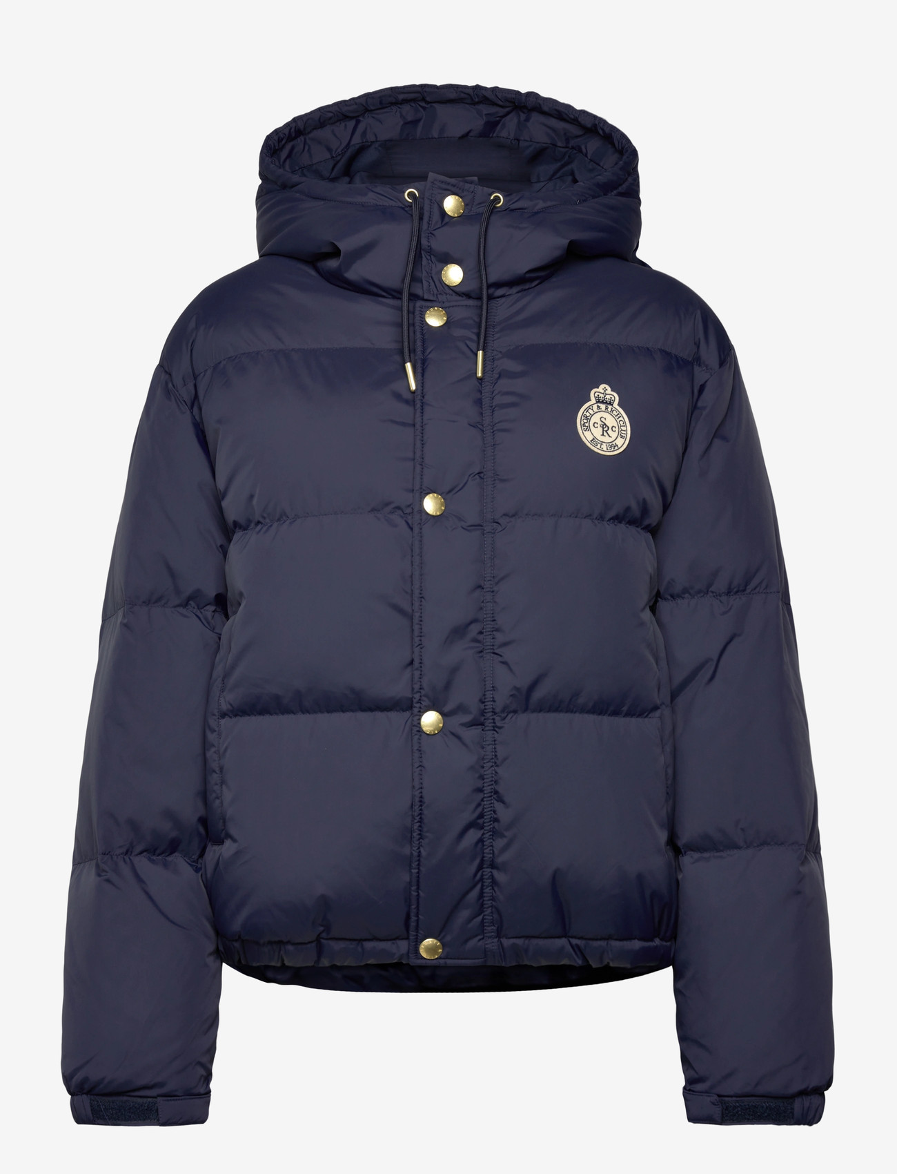 Sporty & Rich - Crown Logo Hooded Down Jacket - forede jakker - navy - 0