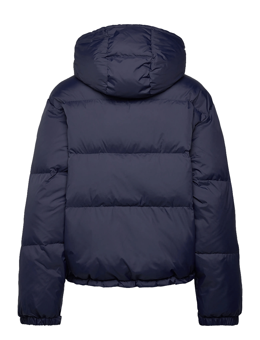Sporty & Rich - Crown Logo Hooded Down Jacket - gefütterte & daunenjacken - navy - 1