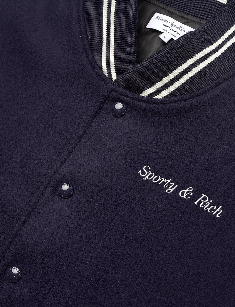 Sporty & Rich - Eden Crest Varsity Jacket Mens - frühlingsjacken - dark navy - 2