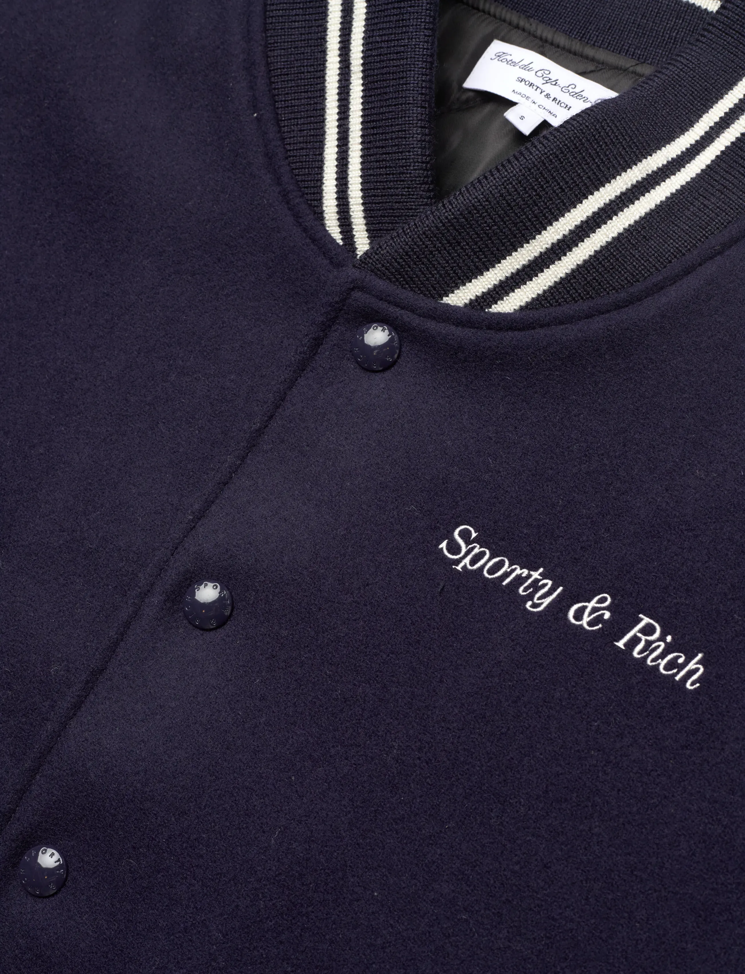 Sporty & Rich - Eden Crest Varsity Jacket Mens - bomber jakker - dark navy - 2