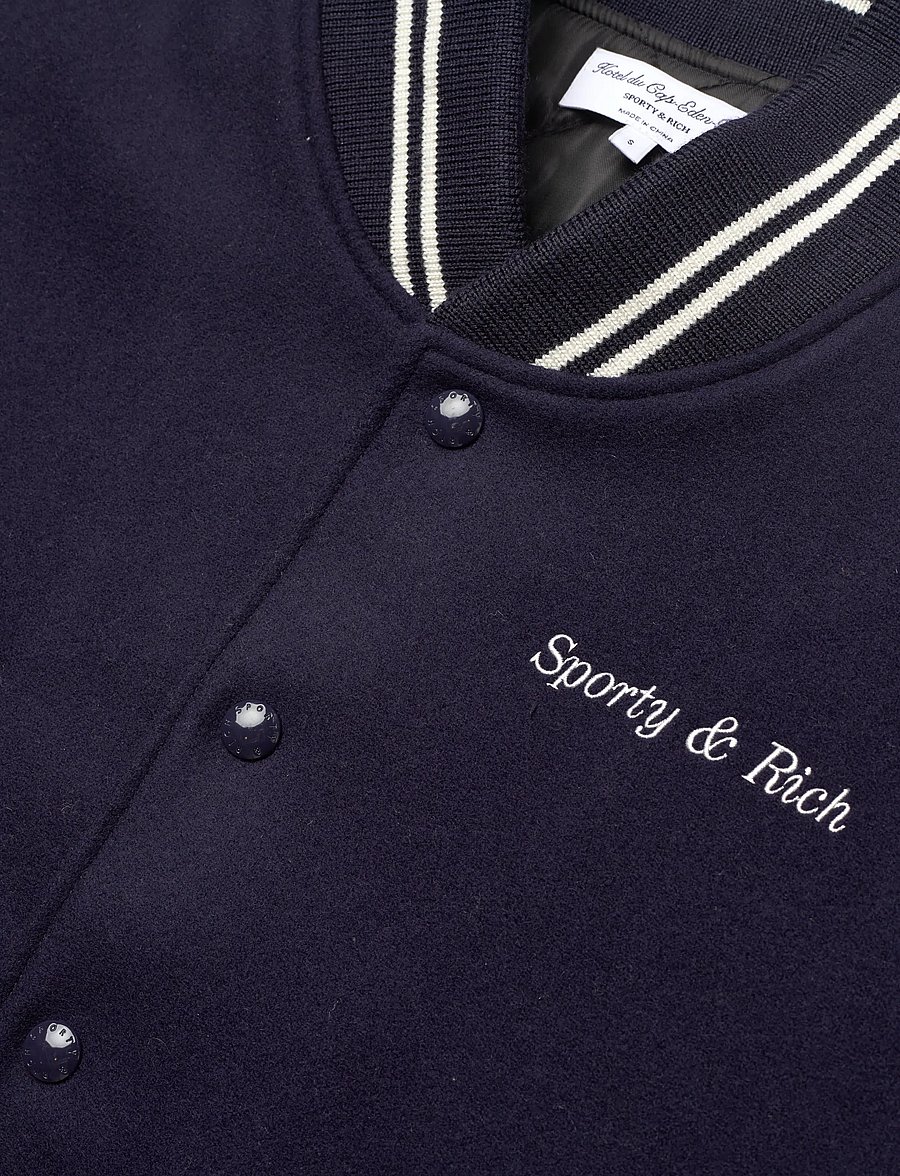 Sporty & Rich - Eden Crest Varsity Jacket Mens - bomber jakker - dark navy - 2