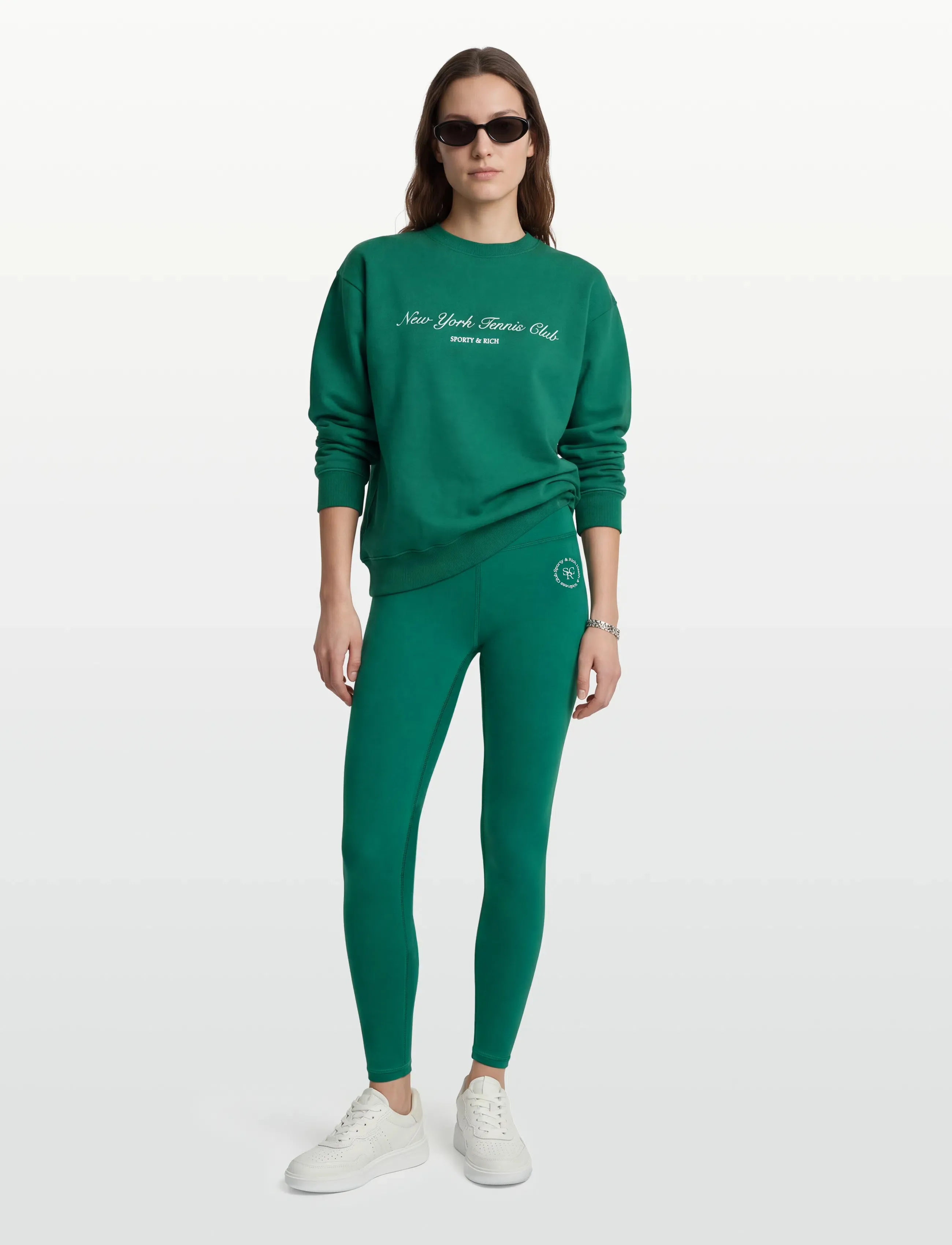 Sporty & Rich Srhwc Legging, S, Green, Underdele > Leggings, Dame