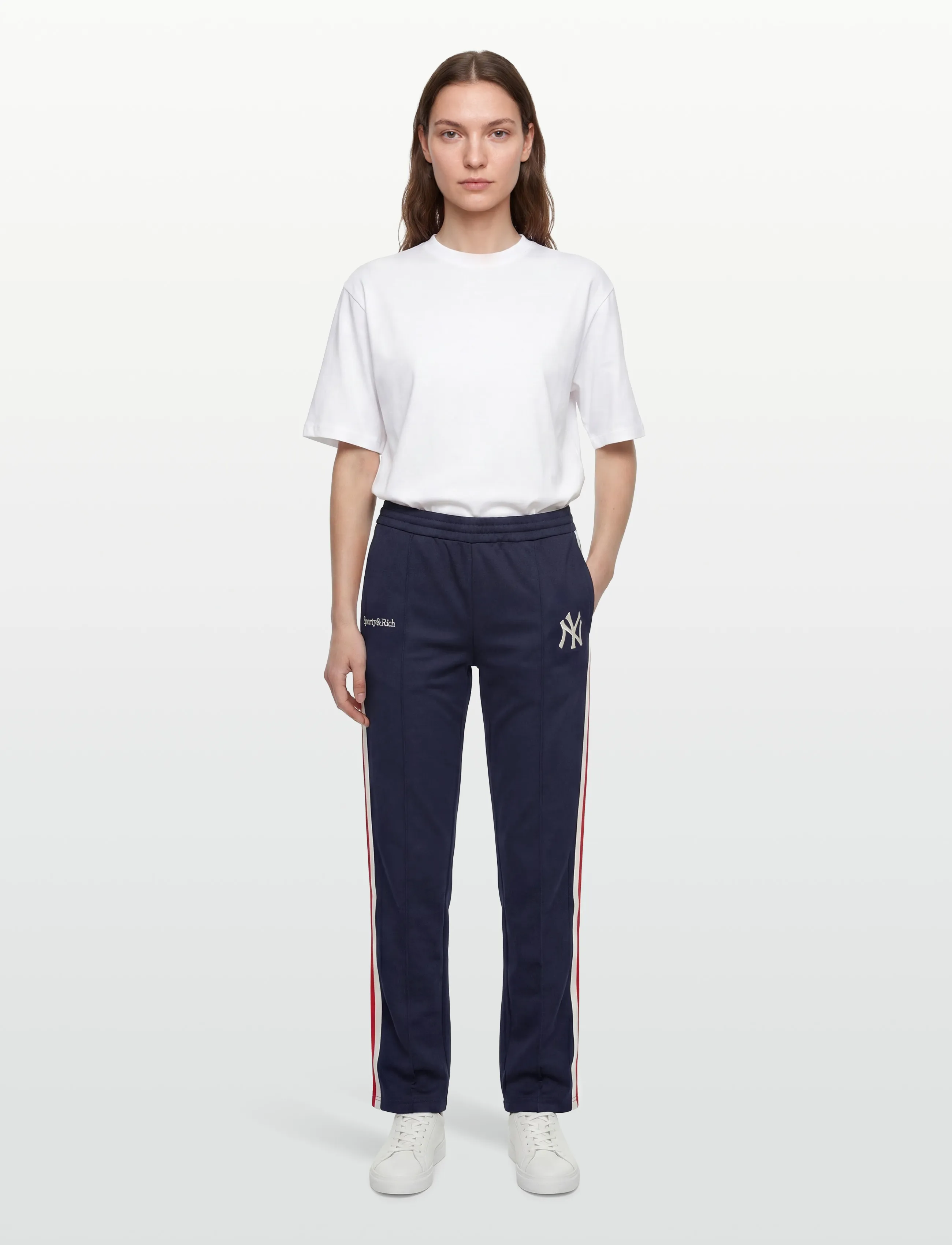 Sporty & Rich Yankees Serif Track Pant, M, Navy, Underdele > Joggingbukser, Dame