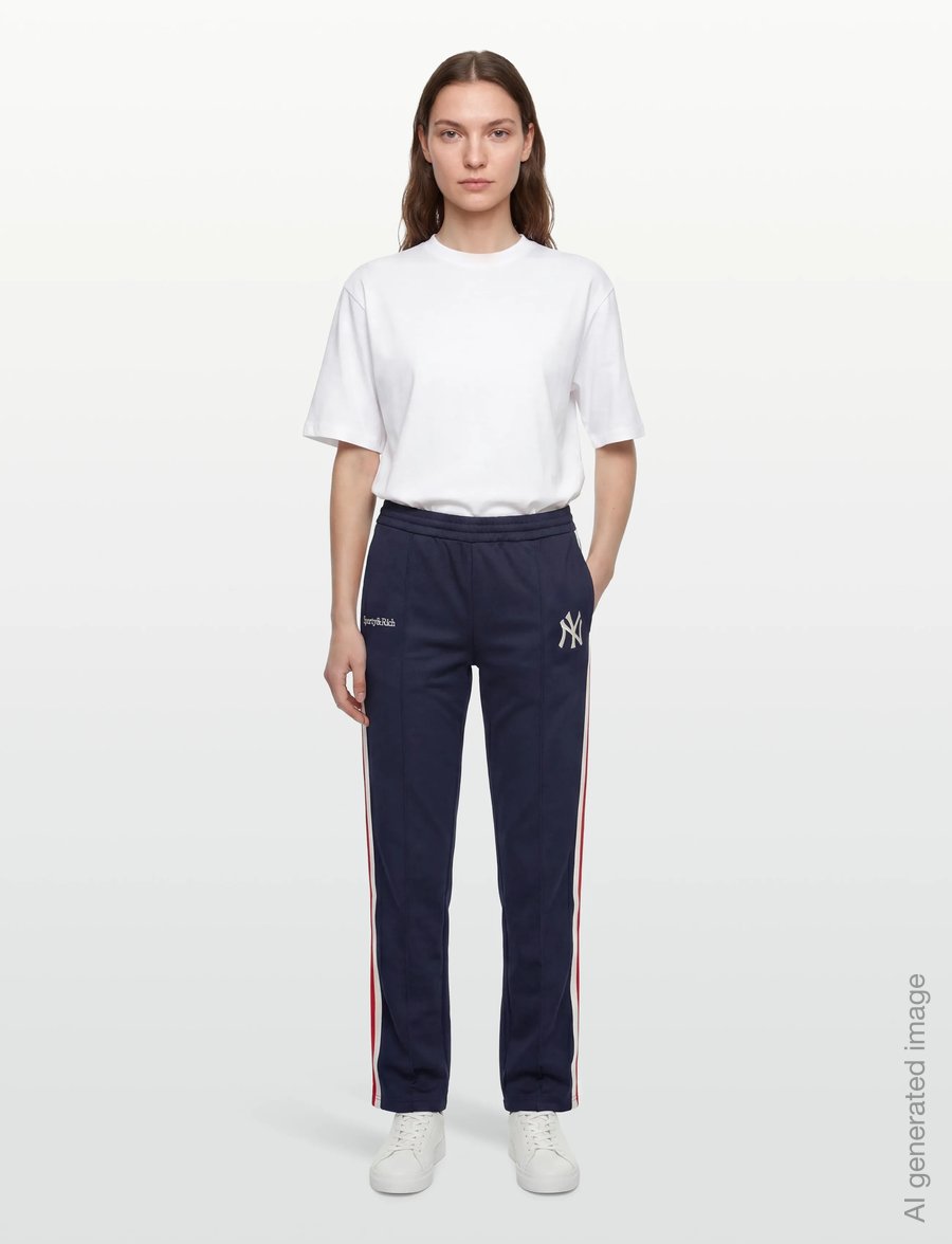 Sporty & Rich - Yankees Serif Track Pant - hverdags stil - dark navy/white/fire red - 0