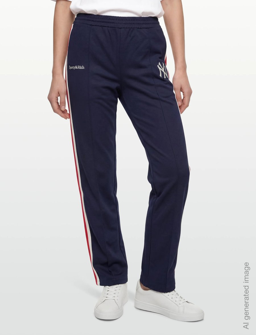 Sporty & Rich - Yankees Serif Track Pant - hverdags stil - dark navy/white/fire red - 5