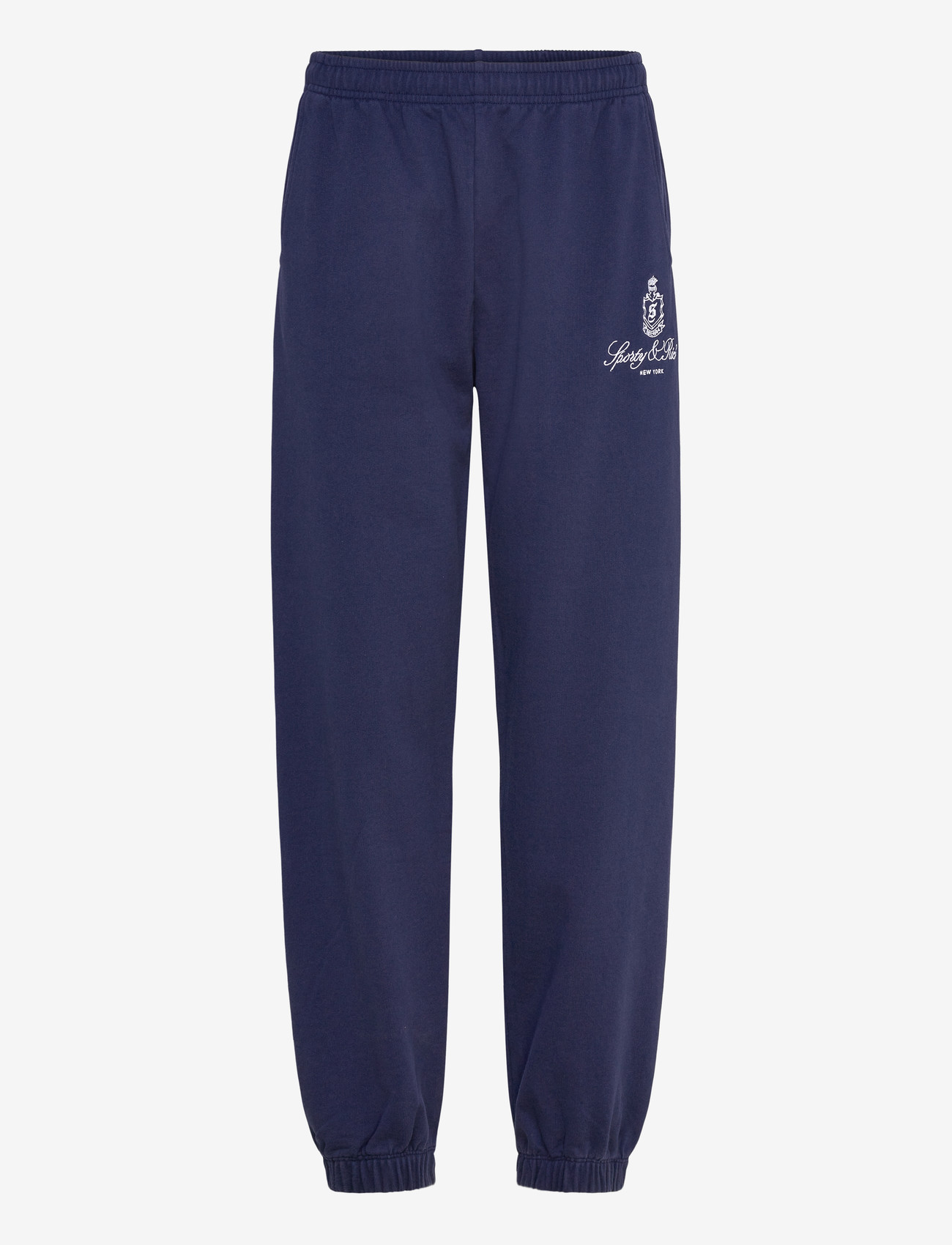 Sporty & Rich - Vendome Embroidered Sweatpant - rõivad - dark navy - 0