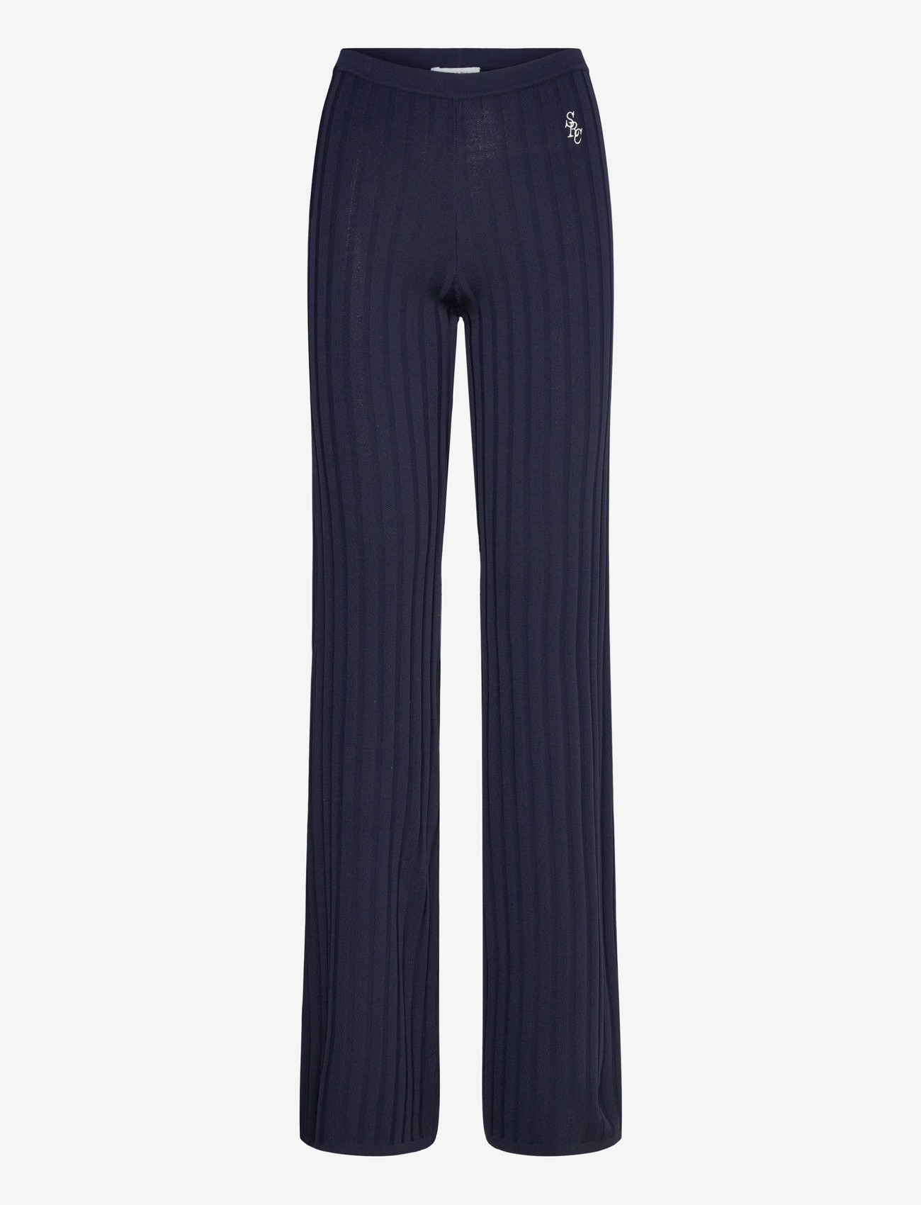 Sporty & Rich - SRC Ribbed Trousers - vida byxor - dark navy - 0