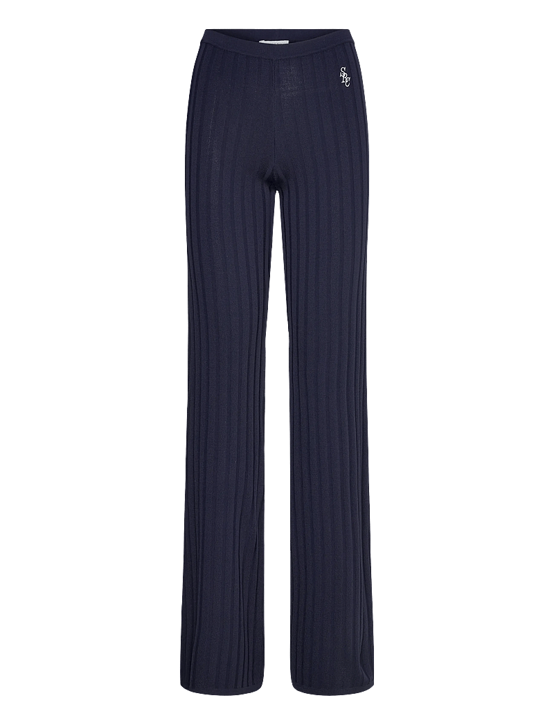 Sporty & Rich - SRC Ribbed Trousers - hosen mit weitem bein - dark navy - 0