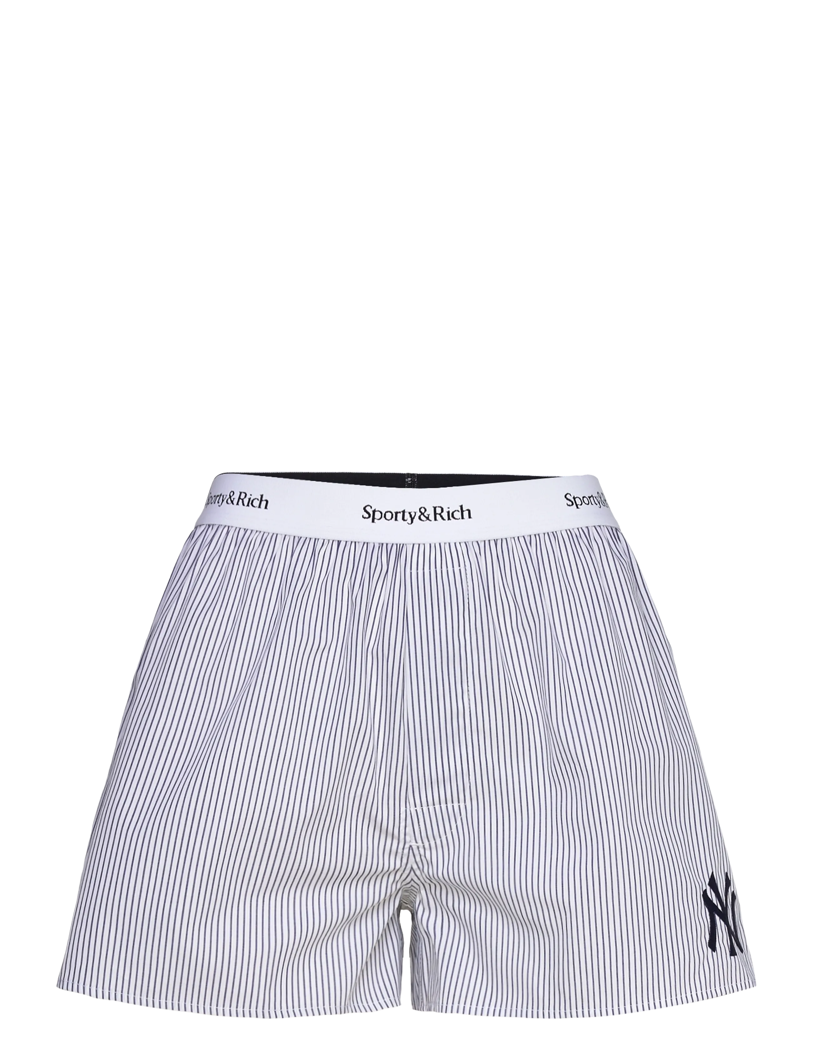 Sporty & Rich Yankees Serif Boxer Short, M, Shorts, Marineblau - Casual Frauen