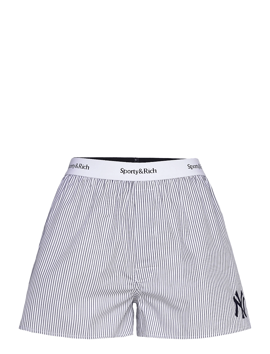 Sporty & Rich - Yankees Serif Boxer Short - vabaaja lühikesed püksid - navy striped - 0