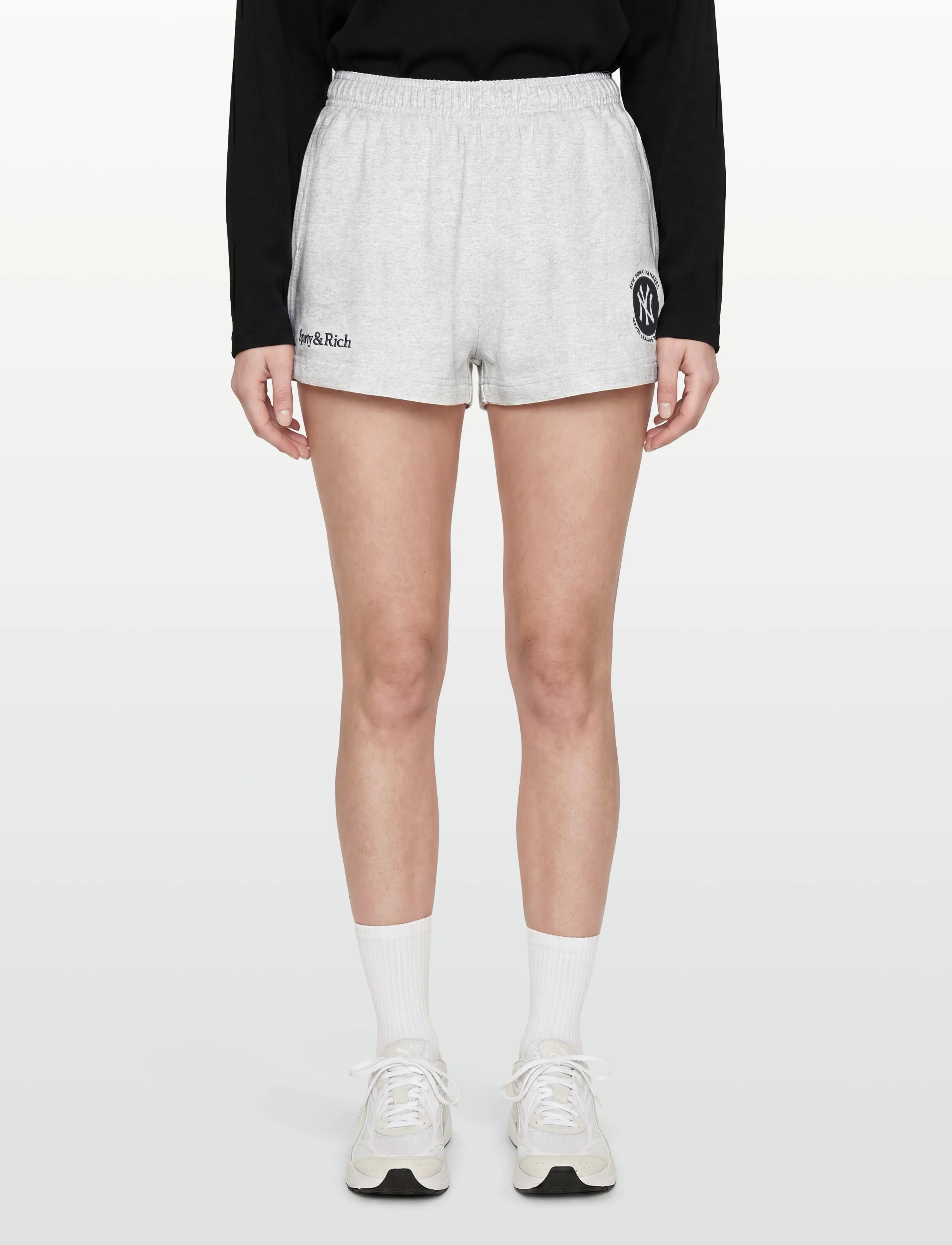 Sporty & Rich - Major League Disco Short - sweatshorts - heather gray - 3