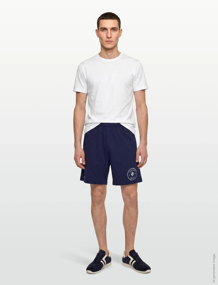 Sporty & Rich - Eden Crest Embroidered Gym Short - lühikesed vabaajapüksid - dark navy - 0