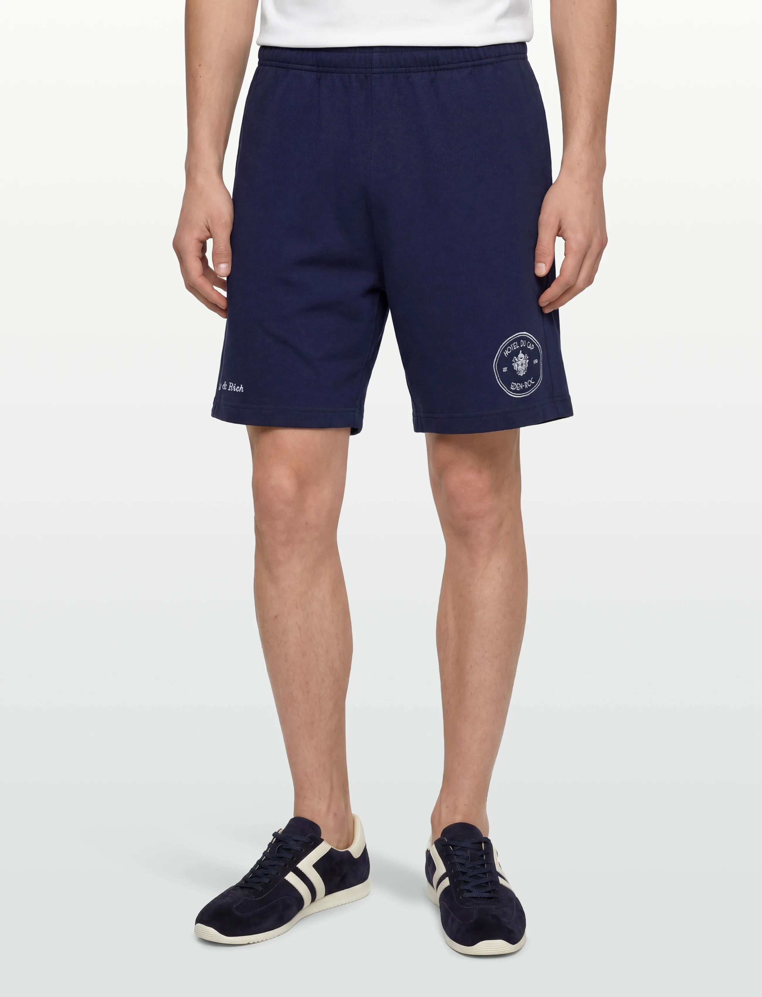 Sporty & Rich - Eden Crest Embroidered Gym Short - casual shorts - dark navy - 3